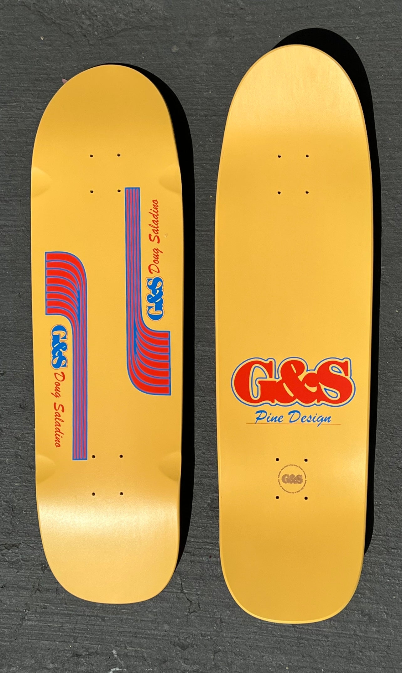G&S Doug Pineapple Saladino Pine Design Skateboard Deck - Yellow | High-Performance Skateboard for Street & Park Riding