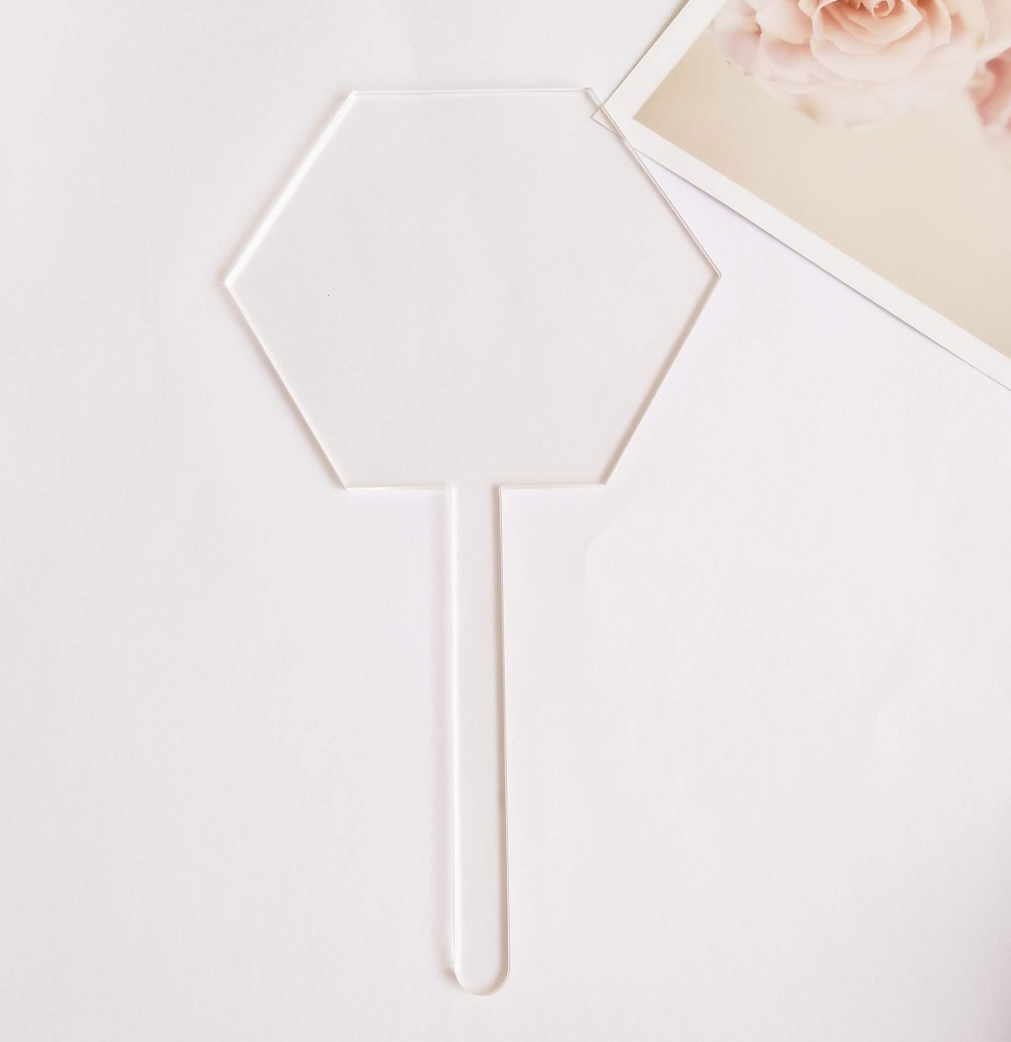12PCS Hexagon Acrylic Cake Toppers - DIY Customizable Wedding Birthday Party Cake Decorations - Perfect for Anniversary, Baby Shower & Special Event Celebrations