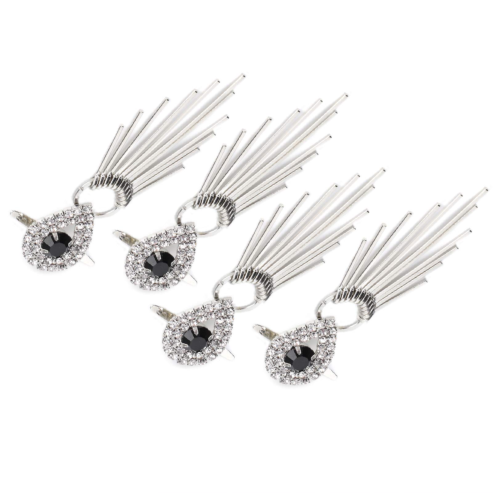 Elegant Diamond Shoe Clips with Black Tassel & Claw Chain - Women's Fashion Accessories for Heels, Sandals & Formal Shoes - Perfect for Weddings, Parties & Special Occasions