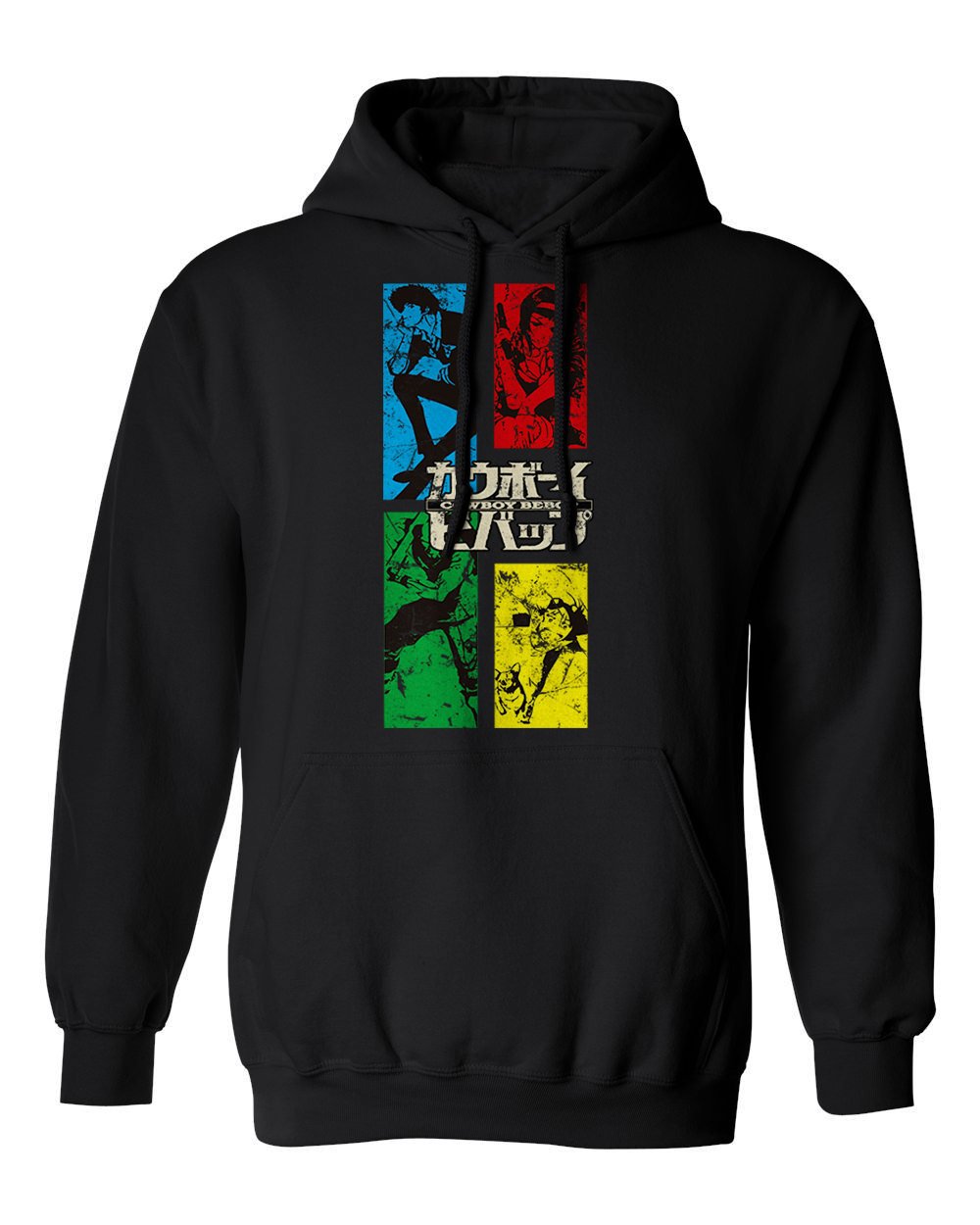 RIVEBELLA Anime Hoodie for Men - Graphic Manga Crew Style Novelty Tee Inspired by Cowboy Bebop | Casual Streetwear, Cosplay & Anime Convention Outfit