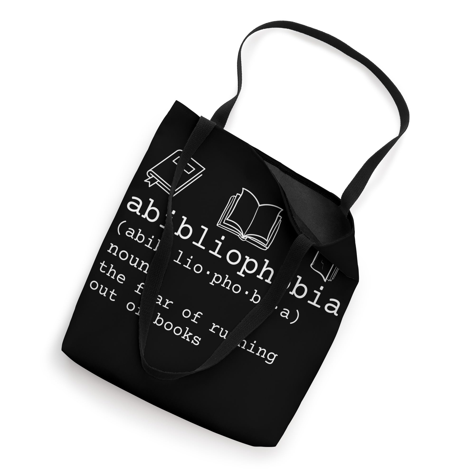 Abibliophobia Definition Tote Bag - Fear of Running Out of Books - Perfect for Book Lovers, Readers & Library Enthusiasts