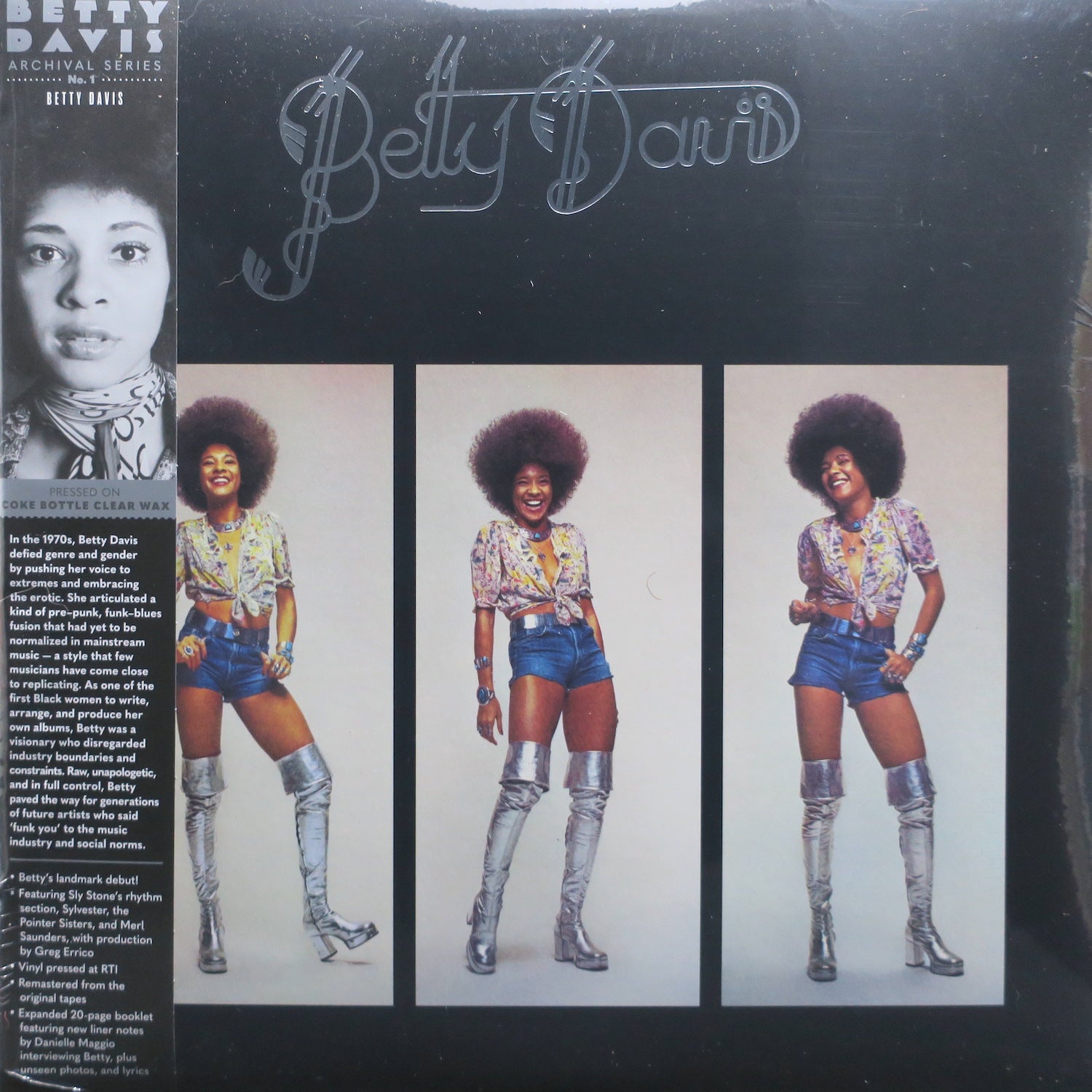 BETTY DAVIS Self-Titled Coke Bottle Clear Vinyl LP with 20-Page Booklet - Limited Edition Collectible Record for Music Lovers & Vinyl Enthusiasts
