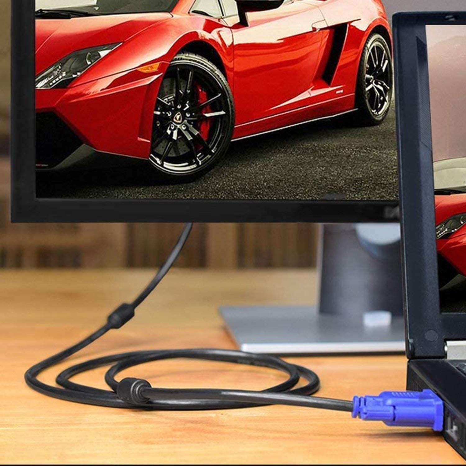 PASOW 6FT VGA to VGA Cable HD15 Male to Male - High Speed Monitor Cable for Computer, TV, Projector - Ideal for Home Office, Gaming Setup, and Conference Room Presentations