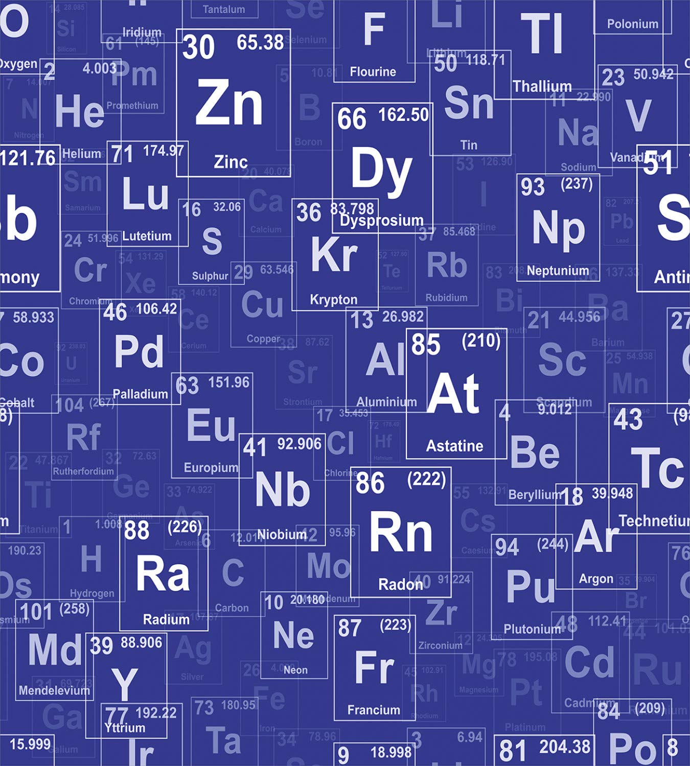 Ambesonne Periodic Table Duvet Cover Set - Chemistry Elements Abstract Science Design 3-Piece Bedding with 2 Pillow Shams, King Size in Royal Blue & White | Perfect for Science Classrooms, Dorm Rooms & Geek Chic Home Decor