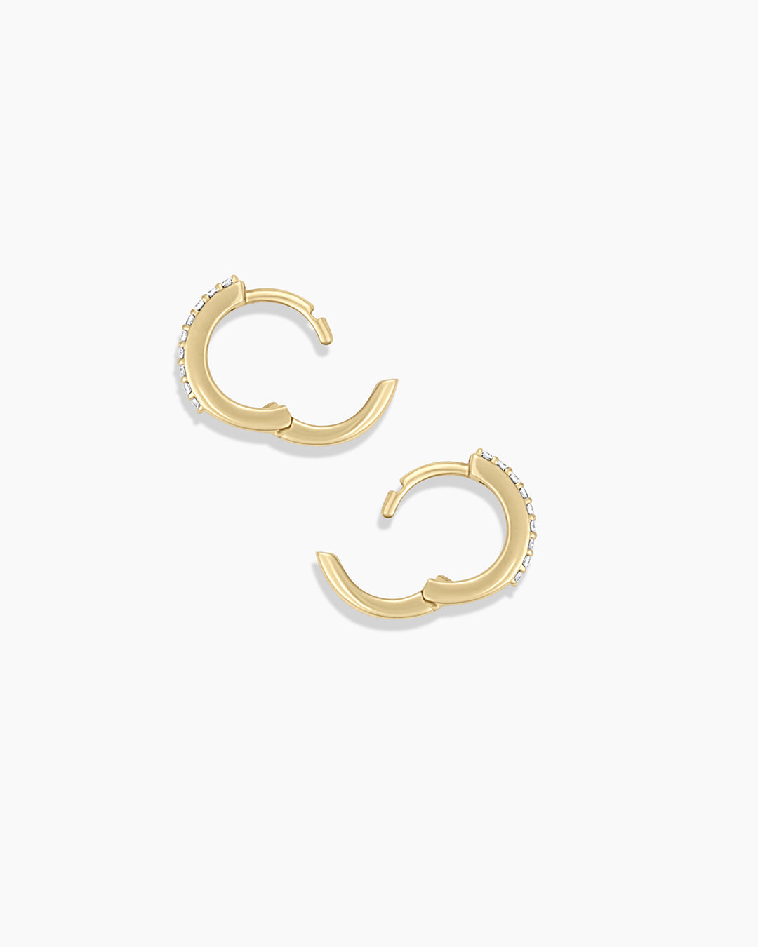 Diamond Double Down Huggies Earrings - Elegant Gold Plated Hoop Earrings for Women, Perfect for Parties, Weddings & Daily Wear