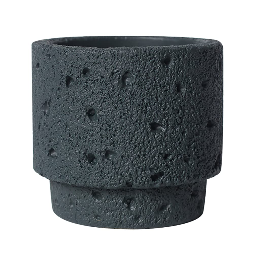 Modern Concrete Succulent Planter - Small Indoor Cement Flower Pot for Cactus, Herbs & Plants - Stylish Home & Office Decor - Perfect for Windowsill, Desk & Shelf Display (Plant Not Included)
