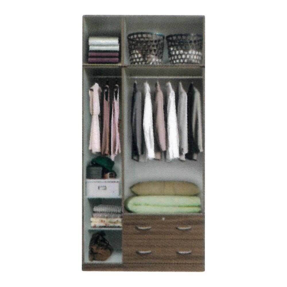 Elise Open 3 Door Wardrobe with Top - Spacious Storage Cabinet for Bedroom, Living Room & Closet Organization