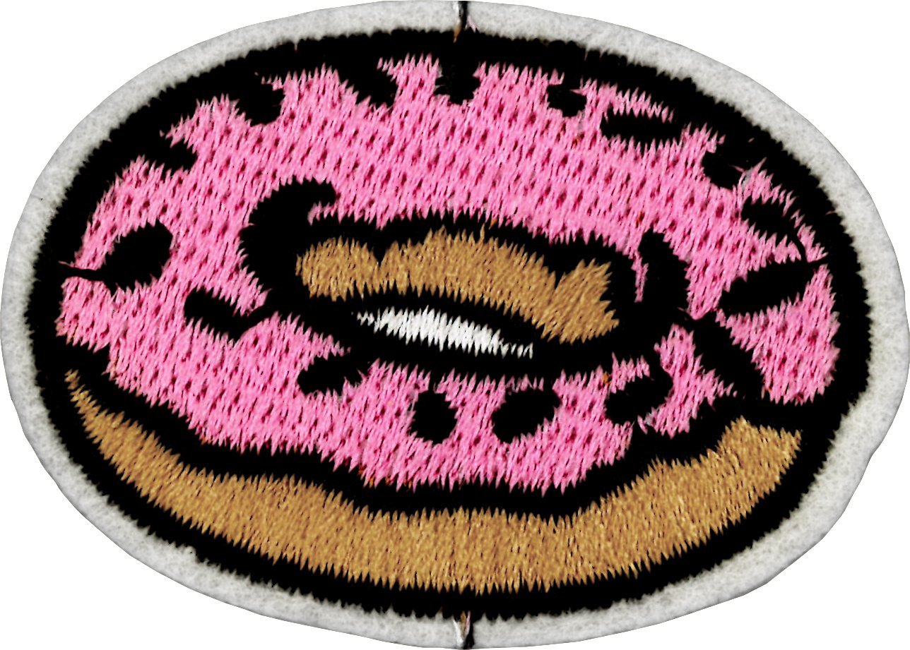 Pink Frosted Donut with Sprinkles Embroidered Patch - Iron On or Sew On Applique for DIY Crafts, Jackets, Backpacks & Denim Customization