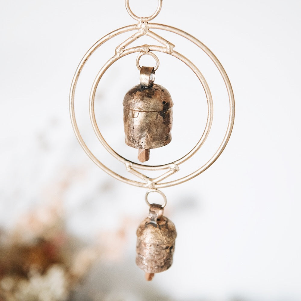 Handmade Copper Wind Chime - Small Decorative Outdoor Garden Bell for Patio, Porch, and Yard Decor - Perfect for Relaxing Wind Sounds and Feng Shui