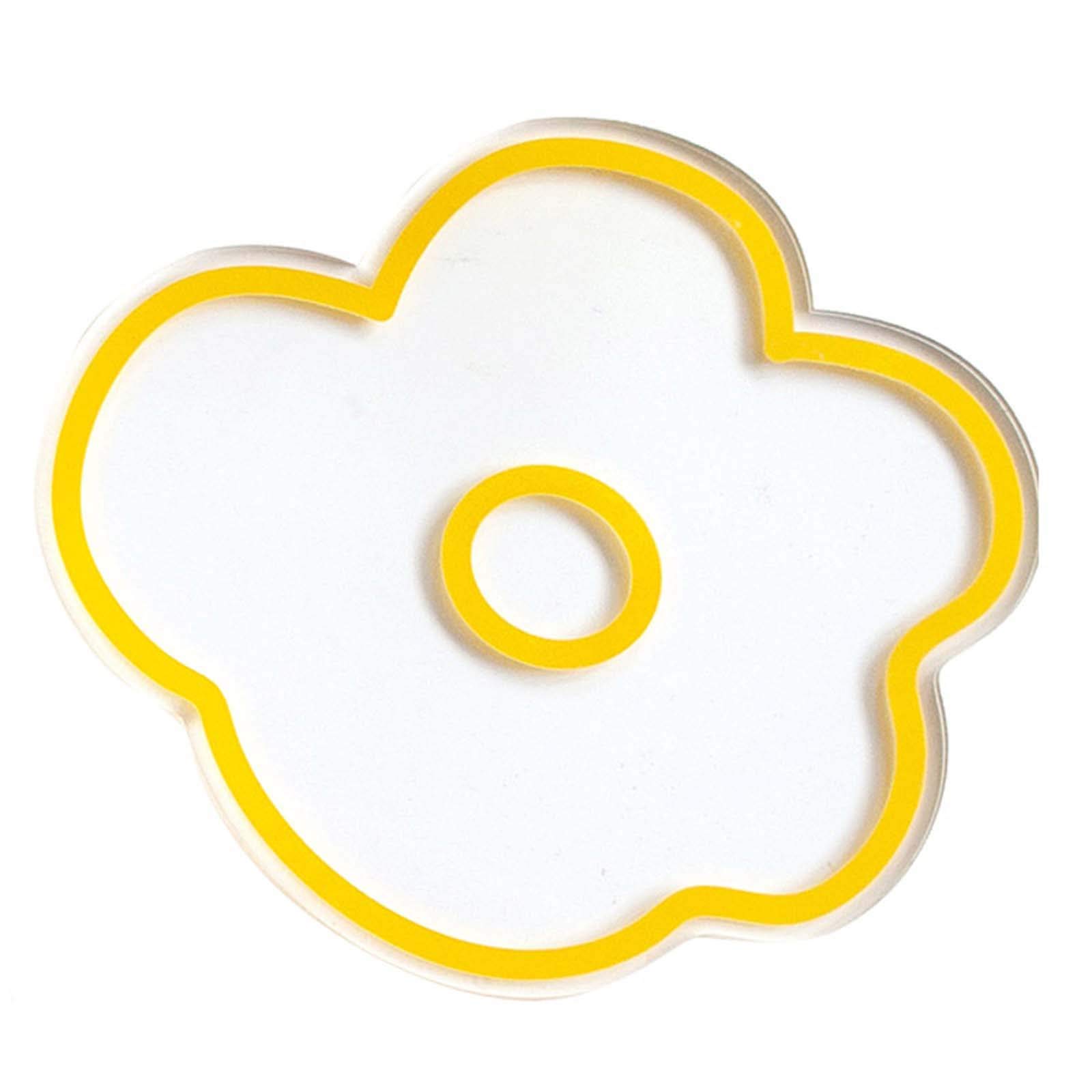 Vibrant Yellow Flower Acrylic Cup Coasters - Heat Resistant Drink Mats for Tea & Coffee - Insulating Table Decor for Home, Office & Parties - Set of 4