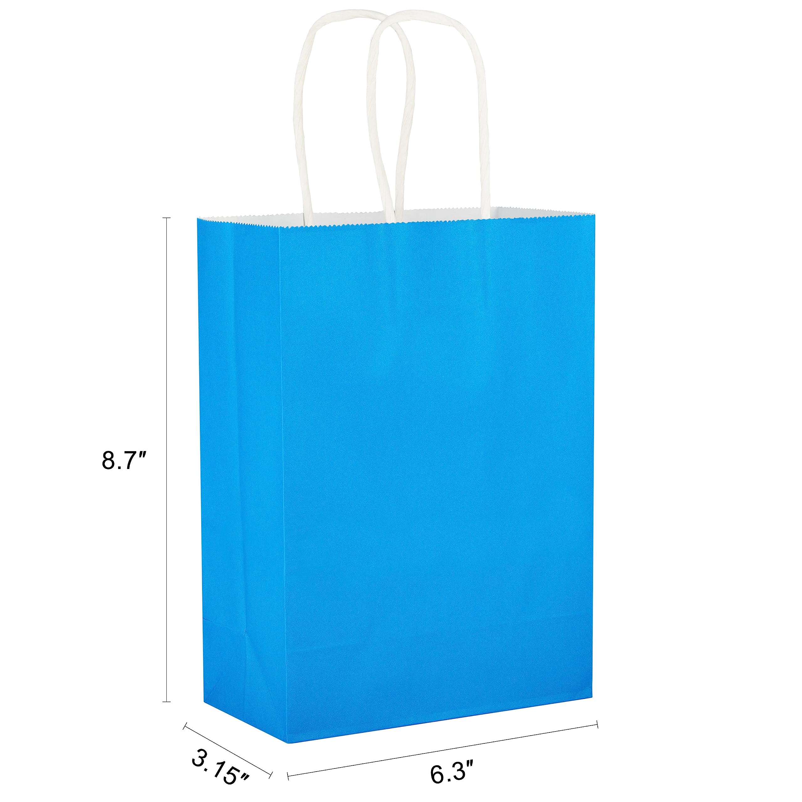 24 Pack Small Blue Party Favor Bags with Handles - Bulk Goodie Bags for Birthday Parties, Baby Showers & Wedding Favors - Perfect for Candy, Toys & Gift Packaging (Blue)