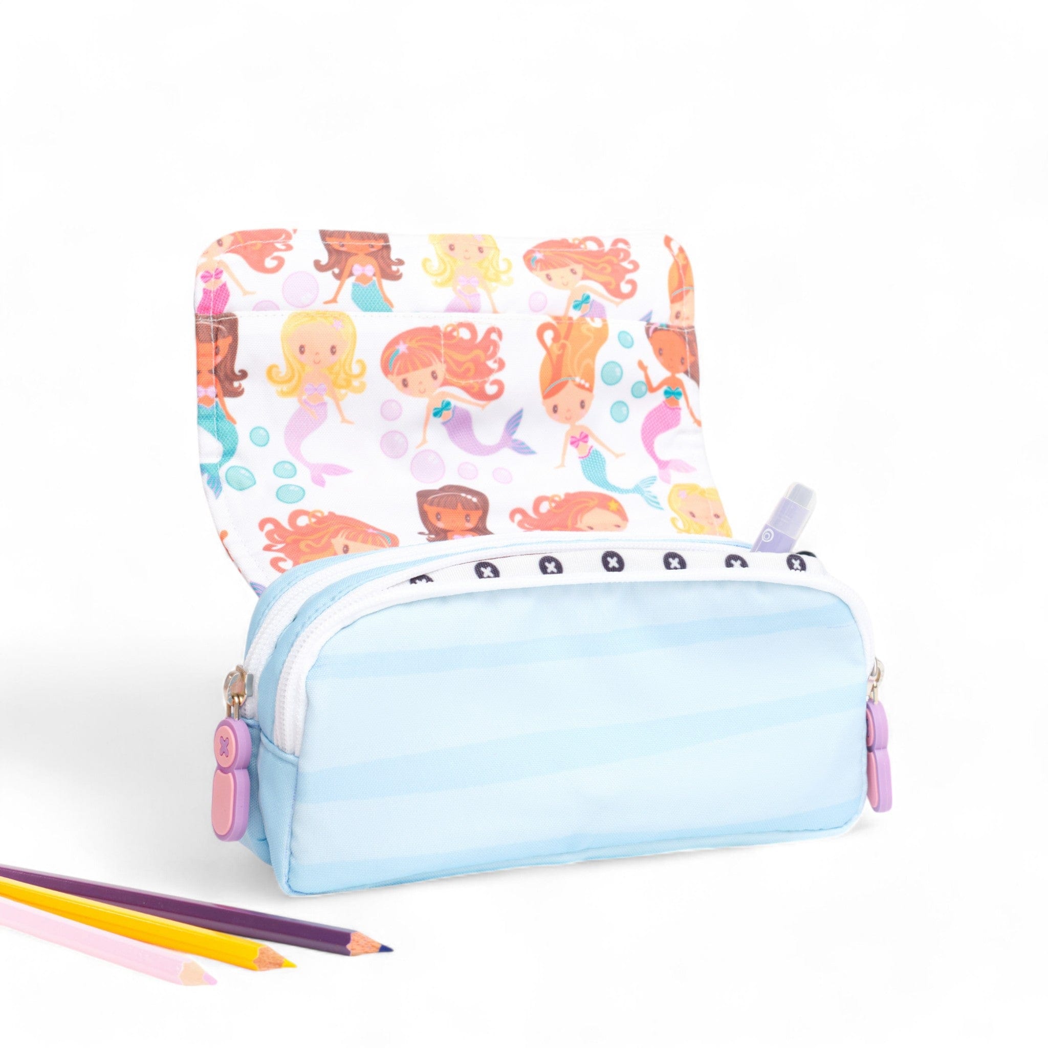 Cute Mermaid Pencil Case for School & Office - Waterproof Zipper Pouch for Girls Teens Women - Perfect for Backpack, College Supplies & Stationery Organization