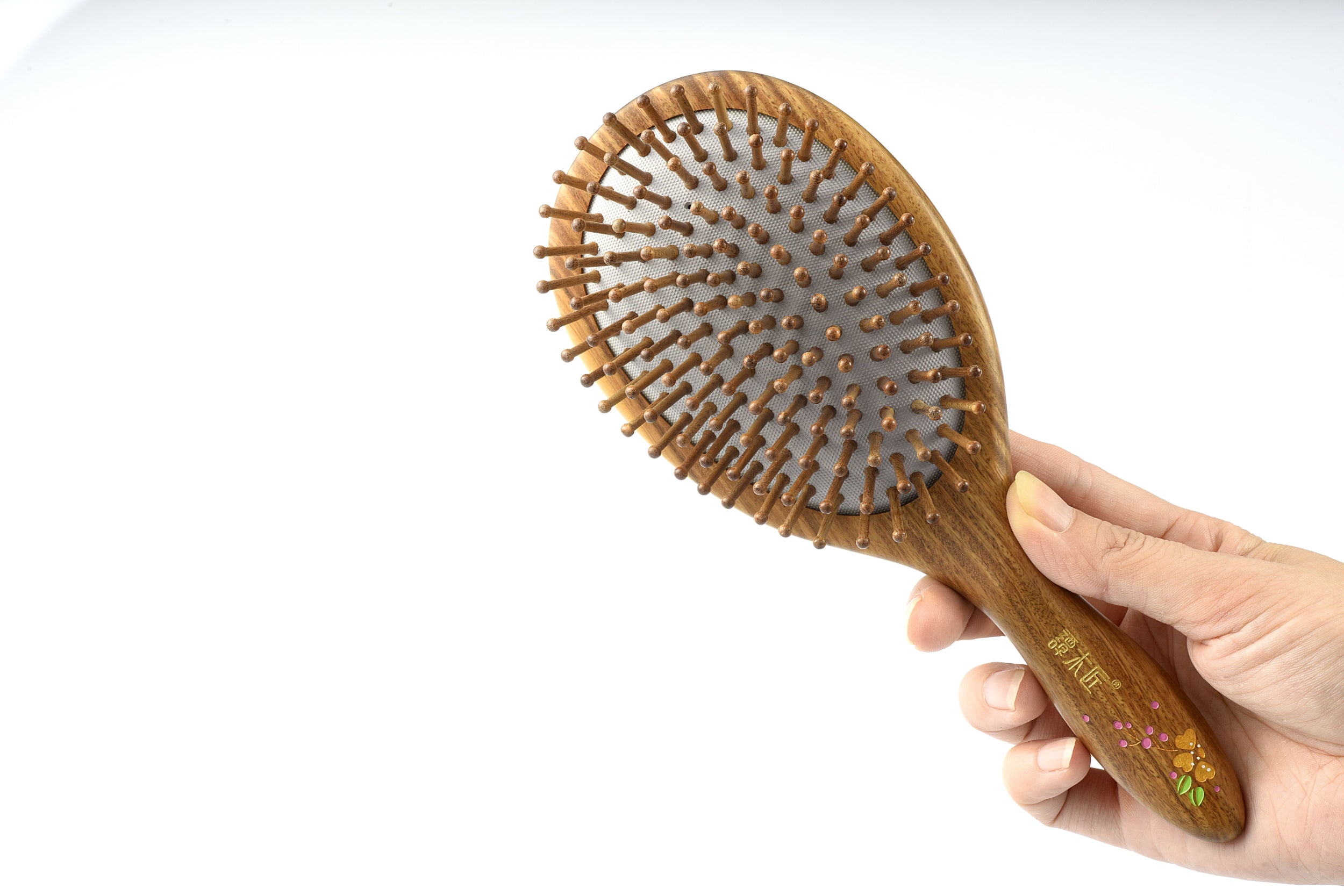 Verawood Cushion Hair Brush - Gentle Detangling & Styling for All Hair Types - Perfect for Home, Salon & Travel Use