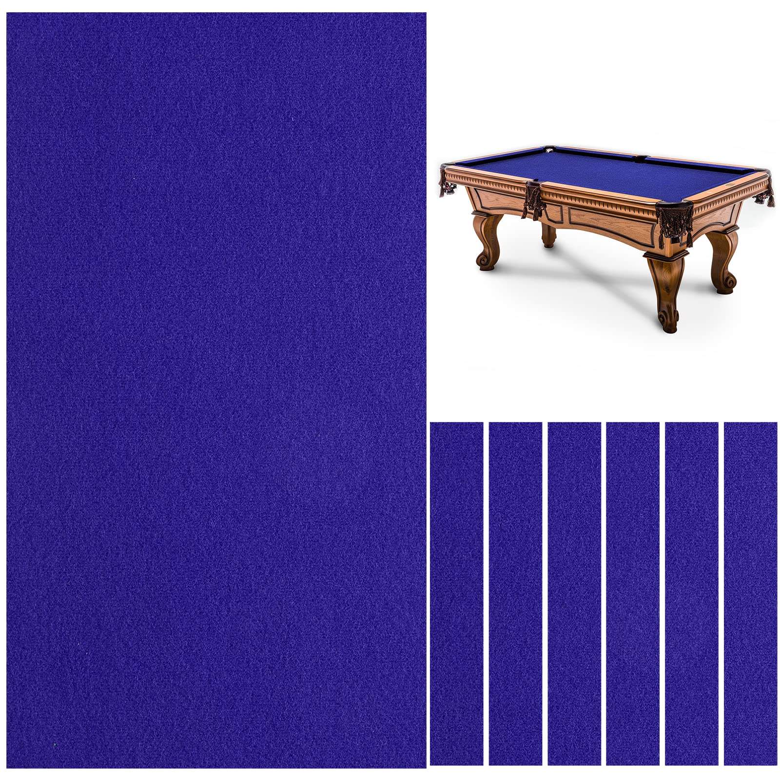 Premium 8.5ft Billiard Table Felt Cloth with 6 Strips - Durable Pool Table Cover for 8ft Indoor Tables - Perfect for Home Game Rooms, Bars, and Professional Tournaments