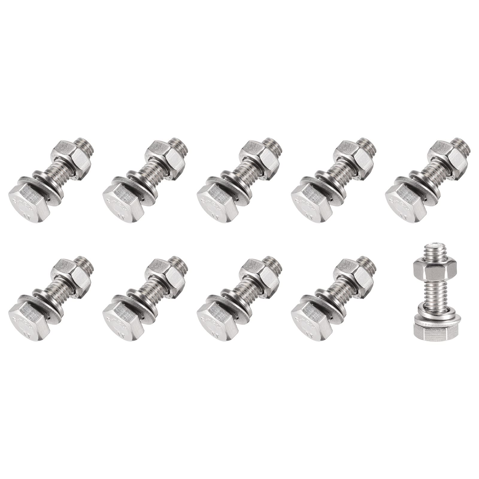 METALLIXITY 304 Stainless Steel M6x20mm Hex Screw Kit (10 Sets) - Home Appliance Repair