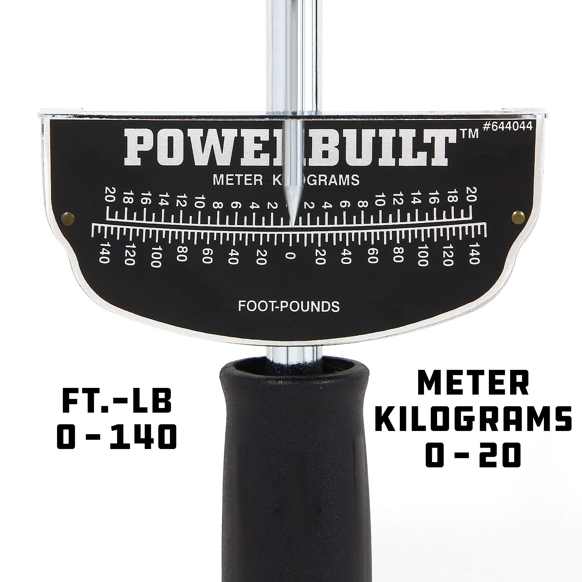 Powerbuilt 1/2-Inch Drive Needle Torque Wrench (0-140 Ft. Lbs) - Precision Torque Measurement for Automotive, Mechanical & DIY Projects