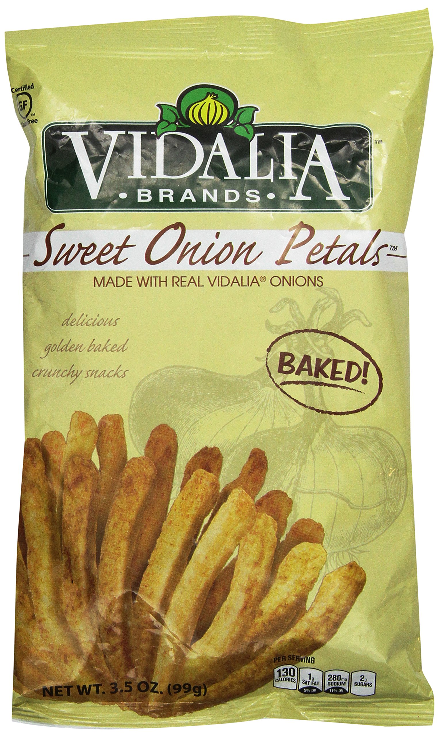 Vidalia Brands Sweet Onion Petals - Gluten Free Baked Snacks, 6 Pack (3.5 oz Bags) - Crunchy Healthy Onion Chips for Parties, Movie Nights & Keto Diet