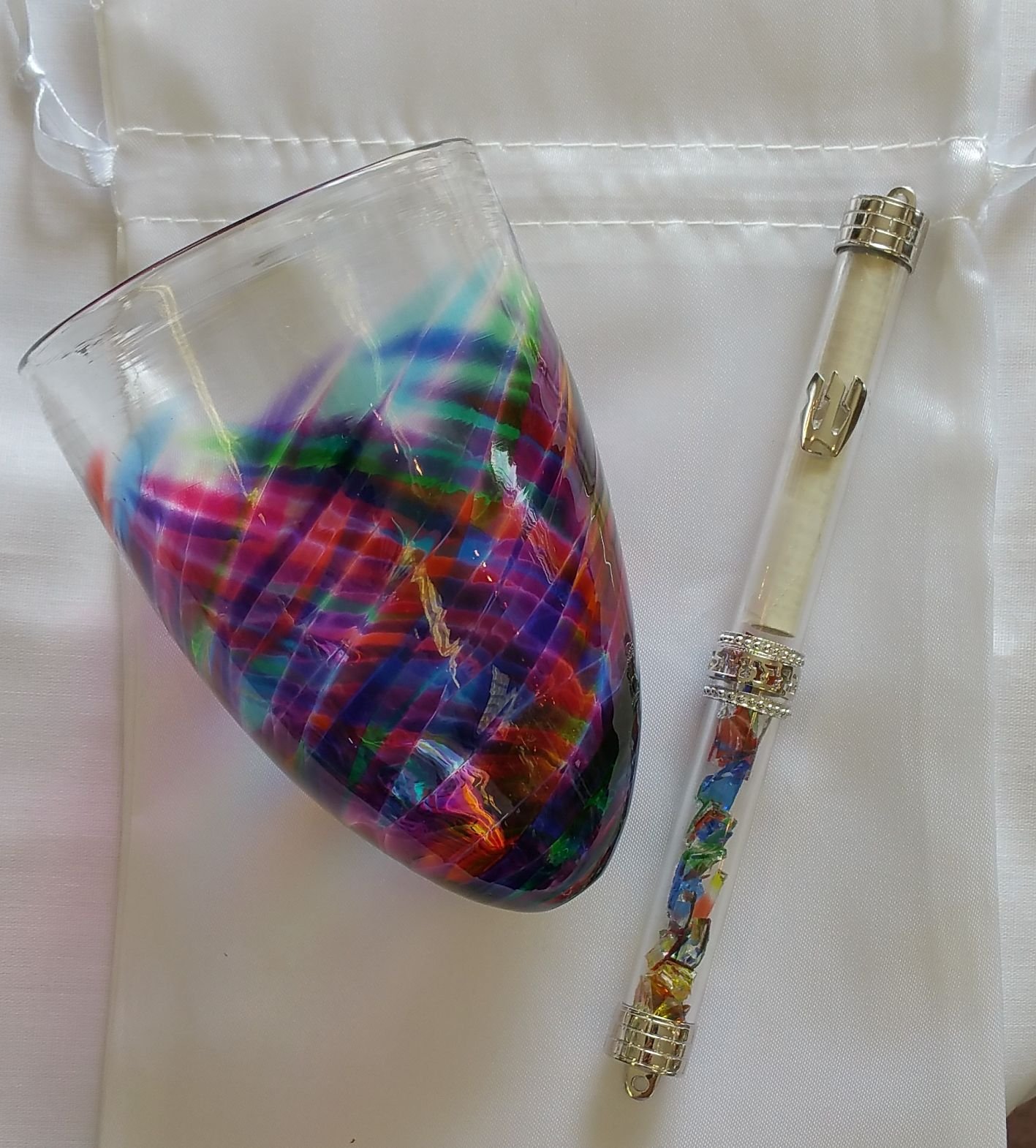 Jewish Wedding Glass Breaking Kit - Violet & Multi-Color Ceremony Set for Chuppah Tradition | Perfect for Jewish Weddings, Bar Mitzvahs & Special Occasions