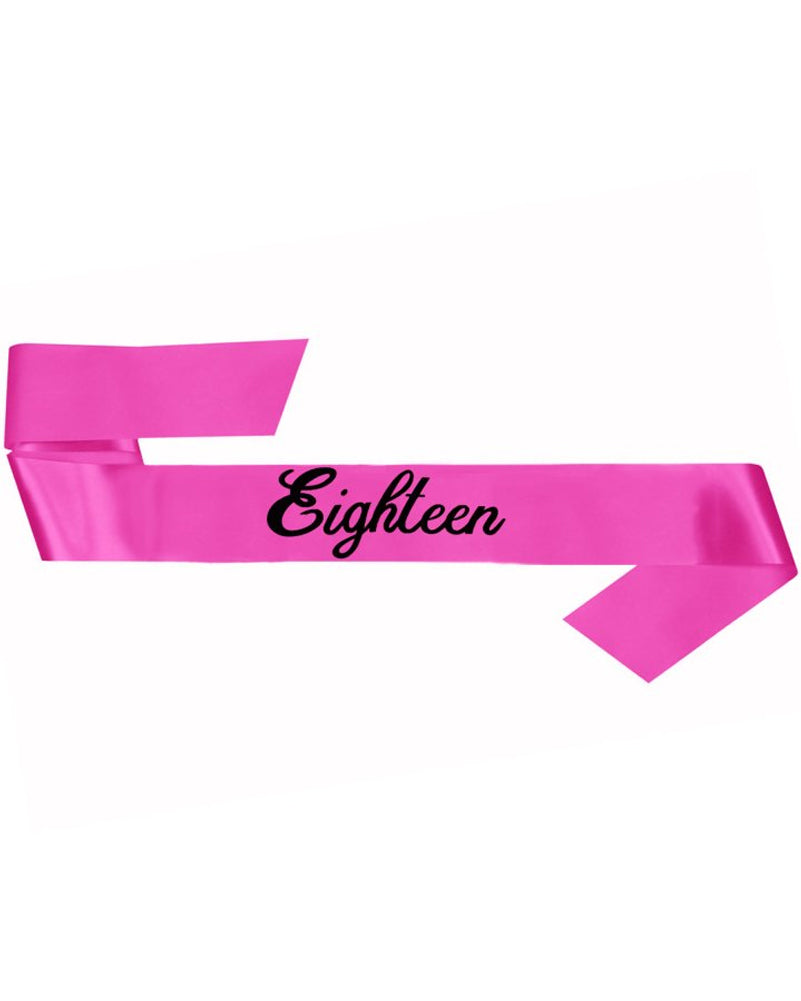 18th Birthday Sash Pink - Elegant Birthday Party Accessory for Women & Girls - Perfect for Sweet 16, Quinceañera & Milestone Celebrations