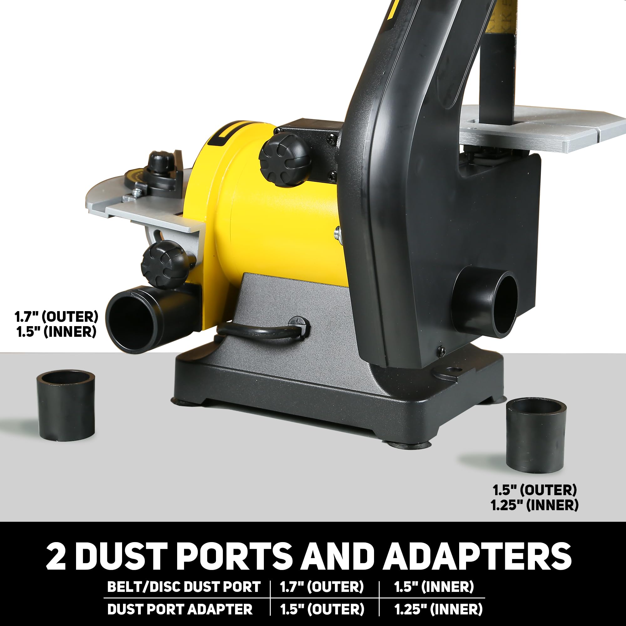 Upgraded 1 in. x 30 in. Belt & 5 in. Disc Sander for Woodworking - Heavy Duty Bench Sander for Sanding, Polishing & Sharpening - Perfect for DIY Projects, Furniture Making & Metalworking
