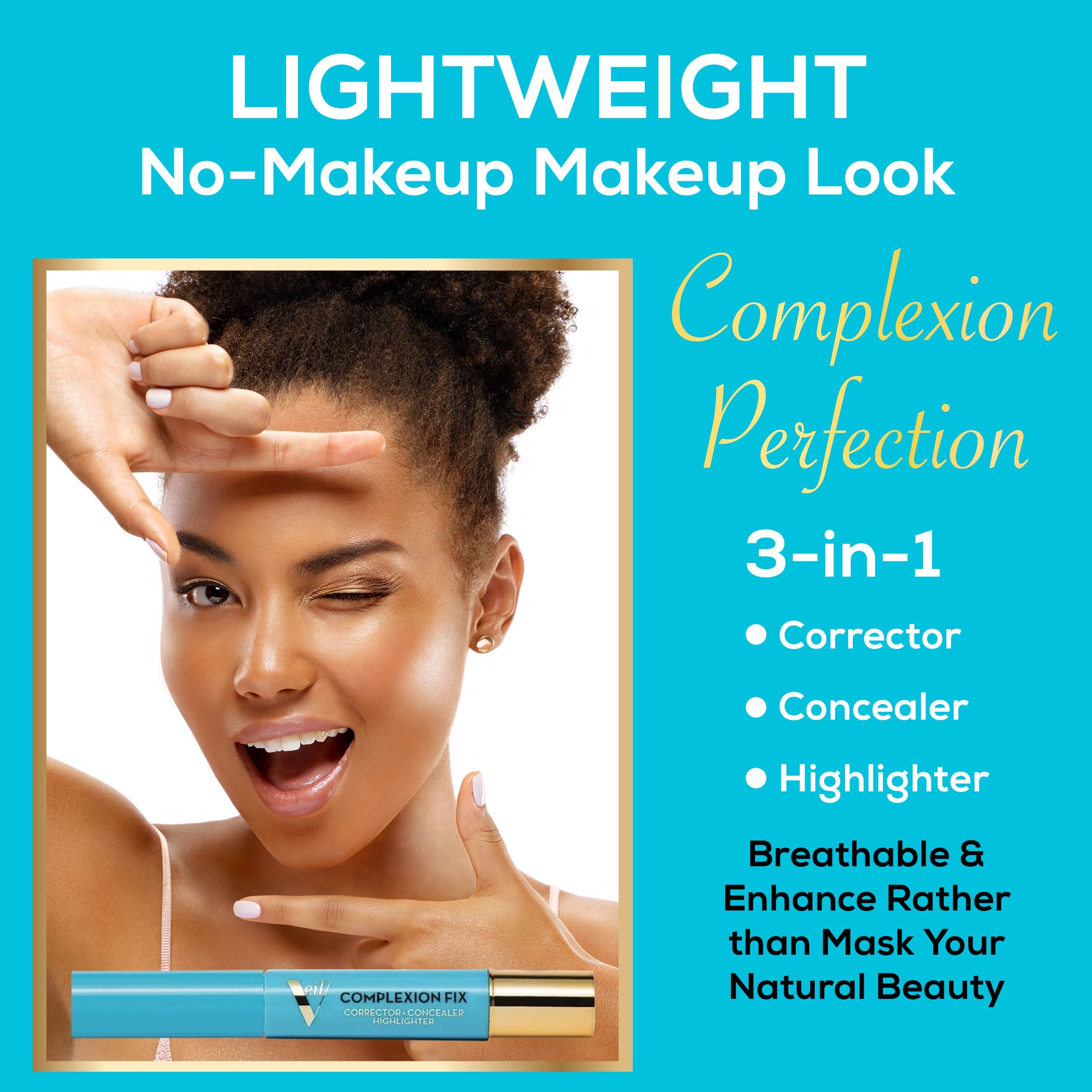 Veil Cosmetics Complexion Fix Concealer - Liquid Under Eye Concealer for Dark Circles, Highlight & Contour - Anti-Aging Vegan Makeup Pen with Hydrating Formula (4P Tan Pink) - Perfect for Daily Coverage, Evening Skin Tone, and Photo-Ready Makeup Looks