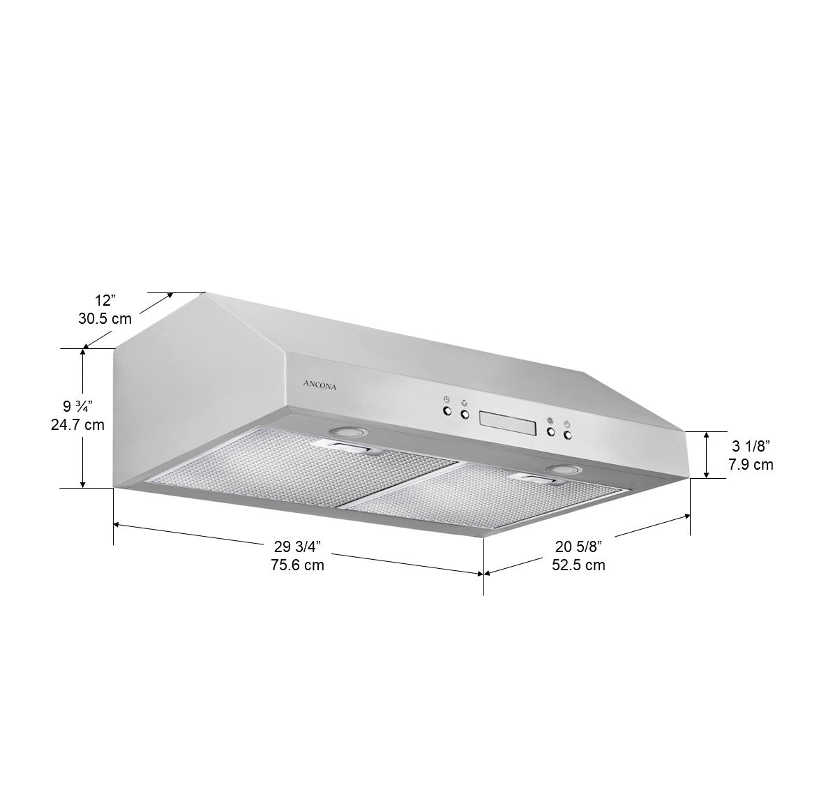 UCP430 Under Cabinet Range Hood - Powerful 430 CFM Stainless Steel Kitchen Exhaust Fan with LED Lights - Perfect for Small to Medium Kitchens, Apartments, and Condos