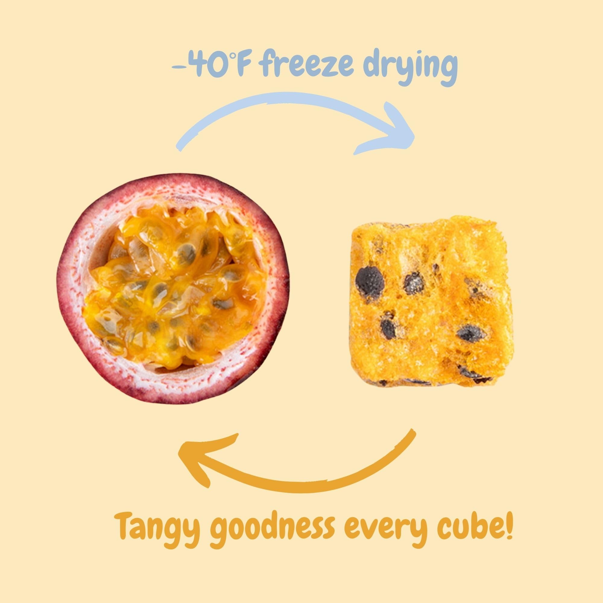 Premium Freeze Dried Passion Fruit Bites - 120g | Crunchy, Tangy & All Natural | Perfect for Smoothies, Yogurt, Baking & Healthy Snacks | Great for Camping, Hiking & On-the-Go Nutrition