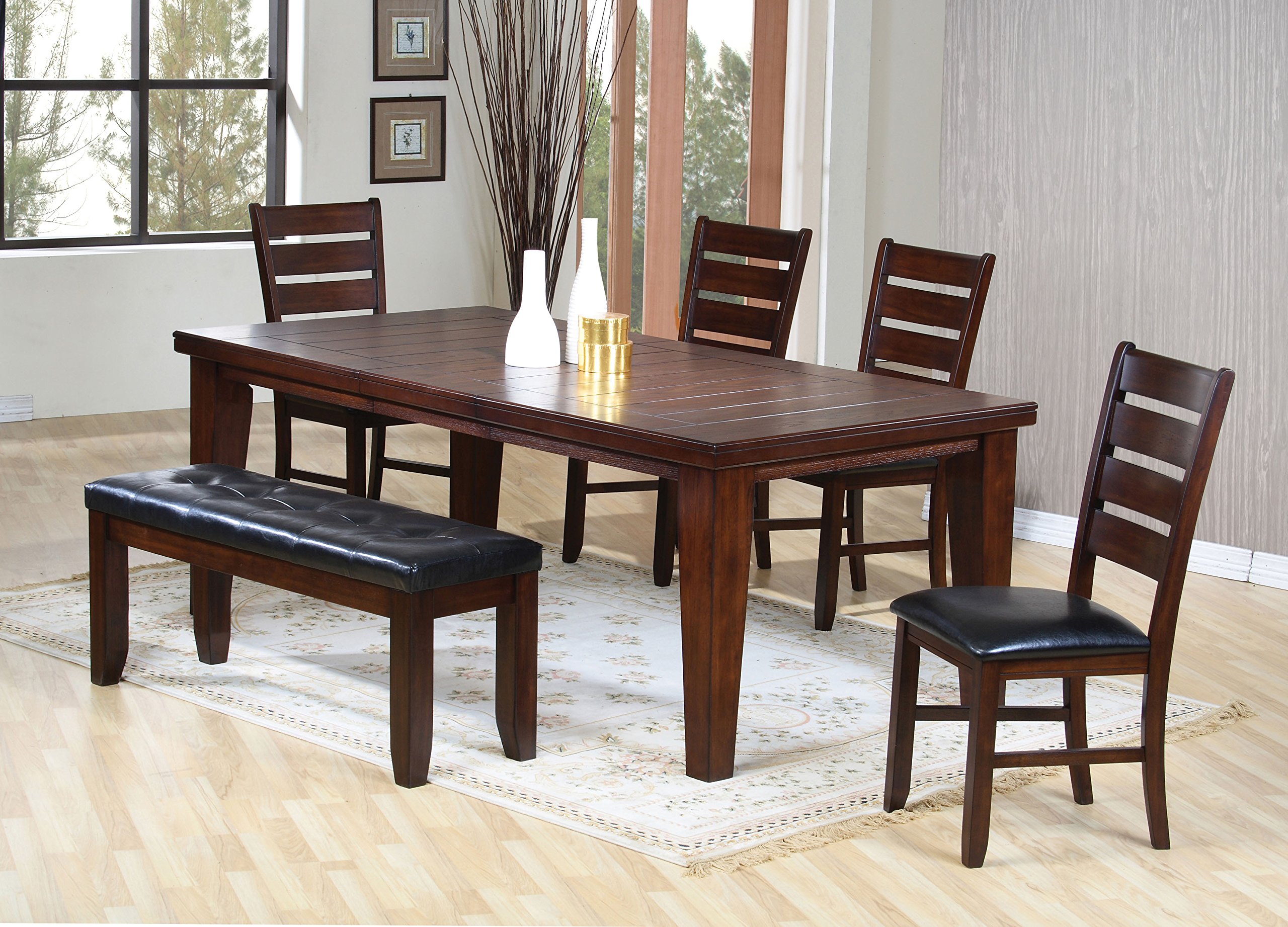 ACME Set of 2 Solid Hardwood Dining Chairs - Country Cherry Finish - Farmhouse Style Kitchen Chairs for Dining Room, Breakfast Nook & Home Decor