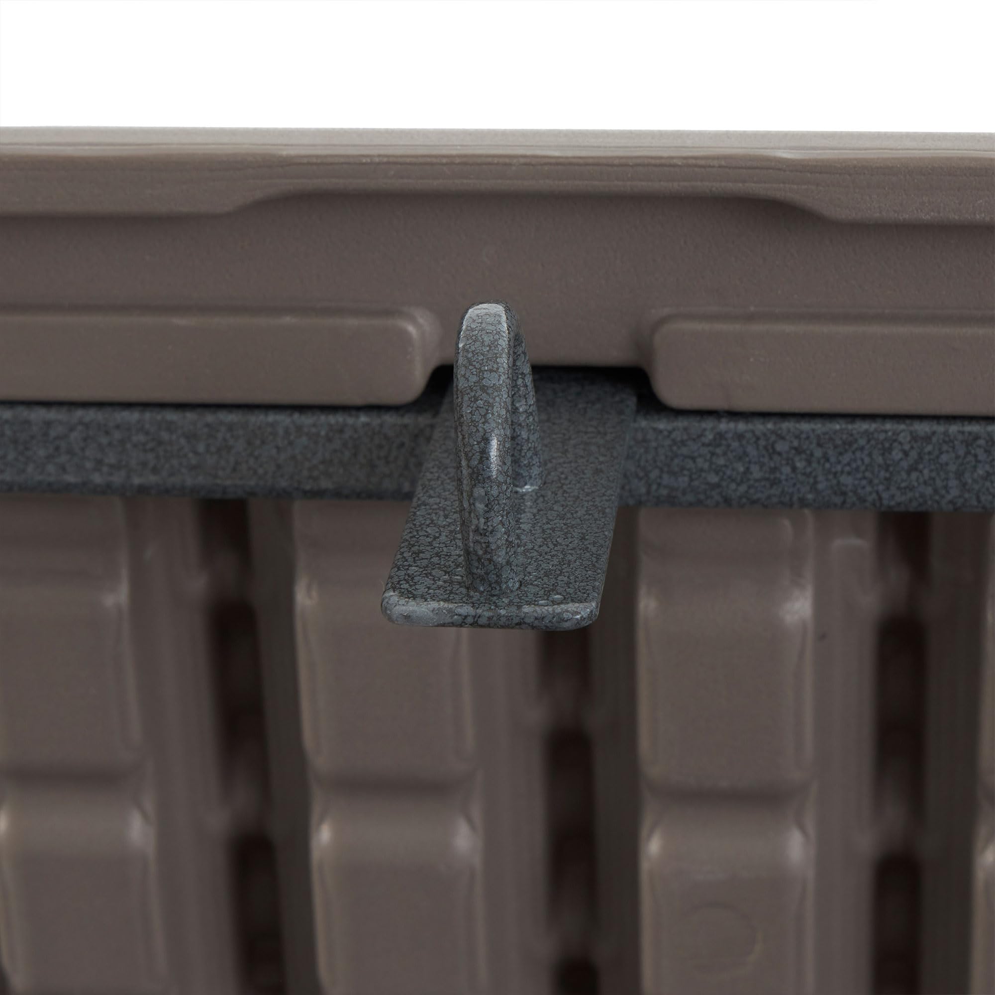 Outdoor Storage Deck Box 130 Gallon with Soft Closure - Weatherproof Plastic Deck Box for Patio, Garden & Backyard Organization - Driftwood Color