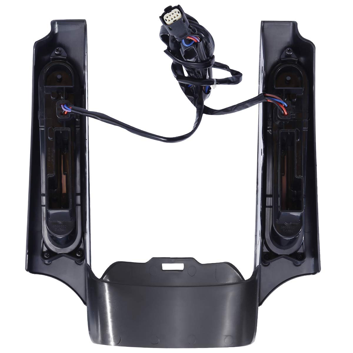 Harley Davidson Touring Models 2009-2013 Rear Fender Fascia Set with Integrated LED Stop/Tail/Turn Signal Lights - Black Housing with Red Lens - Perfect for Custom Motorcycle Upgrades and Night Riding Safety