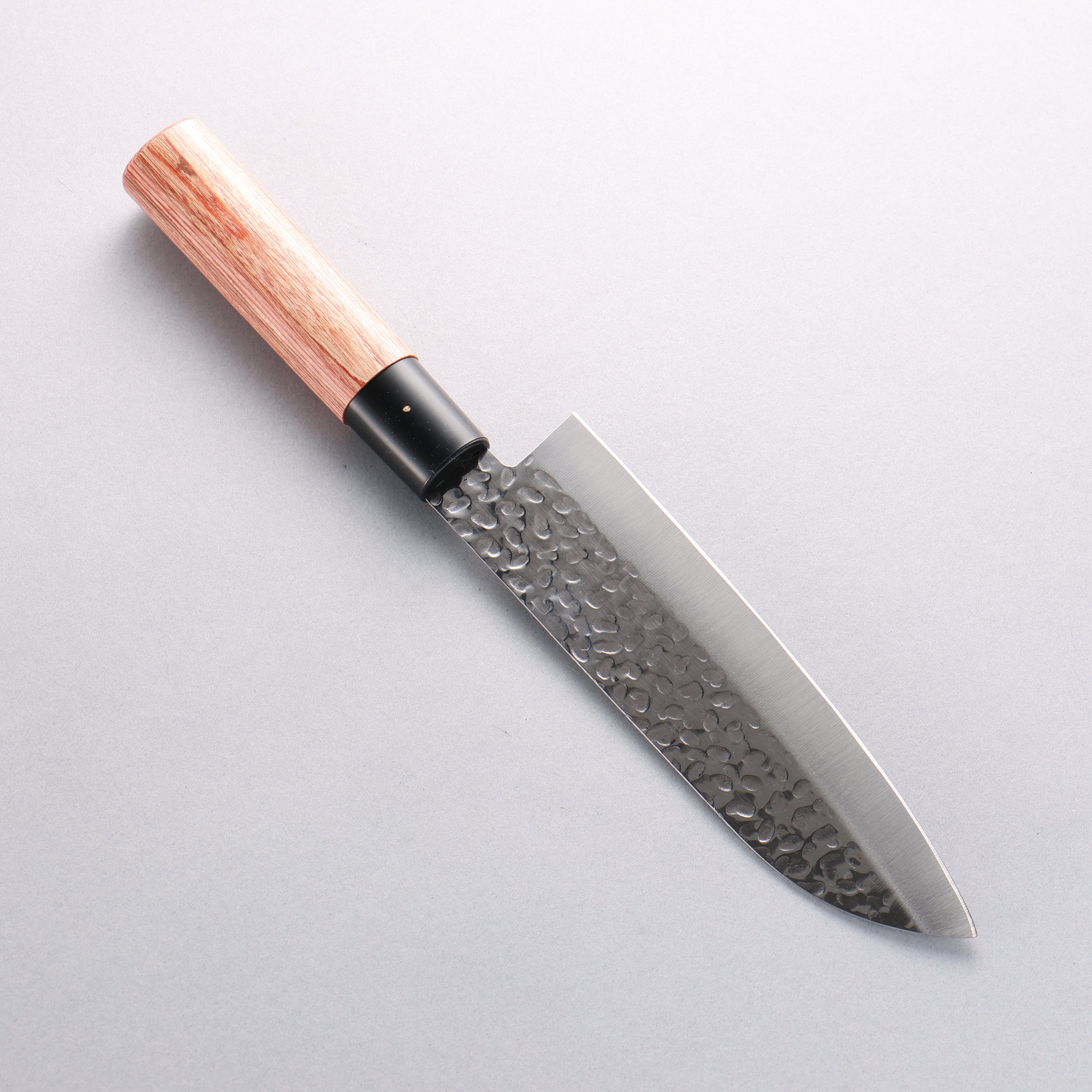 Kanetsune DSR 1K6 Hammered Santoku Knife 165mm with Red Pakka Wood Handle - Premium Japanese Kitchen Knife for Slicing, Dicing & Chopping Vegetables, Fruits & Meat