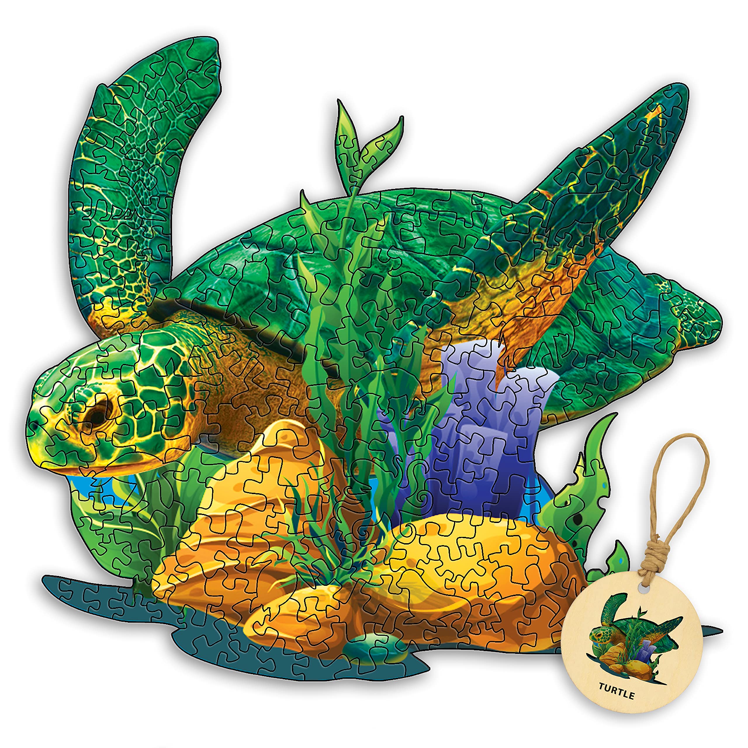 DEPLEE 700-900 Piece Wooden Jigsaw Puzzle for Adults - Unique Turtle Shape Animal Puzzle, Creative Challenge for Family & Friends (30.4 x 32.9 Inches) - Perfect for Relaxation, Home Decor, and Brain Teaser Activities