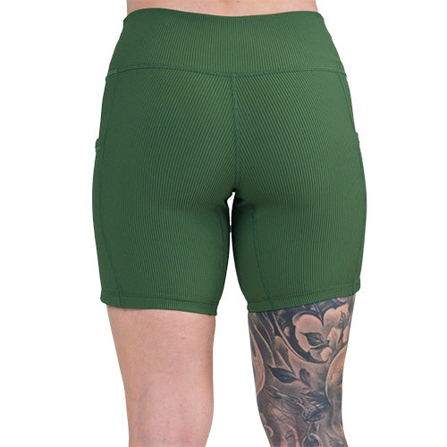 Stylish Ribbed Shorts for Women - Hunter Green | Comfortable & Trendy | Perfect for Summer, Yoga, and Casual Outfits