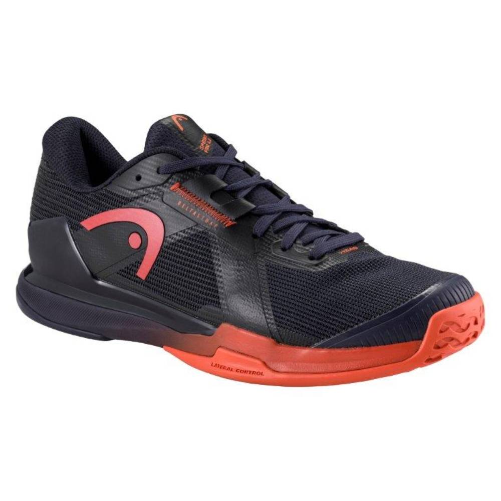 Head Sprint Pro 4.0 Men's Indoor Court Shoes - Basketball, Volleyball & Badminton Sneakers - Dark Blue/Red - Lightweight & Breathable for Gym & Sports Training