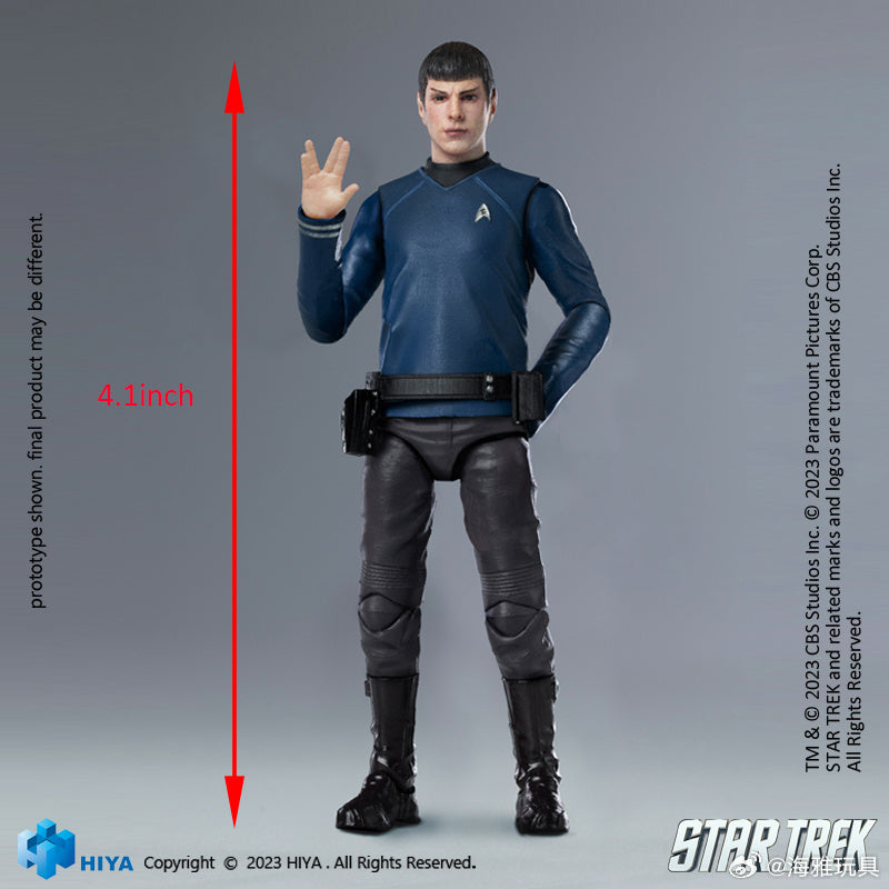 1/18 HIYA 4inch Action Figure Exquisite Mini Series STAR TREK 2009 Spock Collectible Toy - Perfect for Display, Gifts & Star Trek Fans Collection
