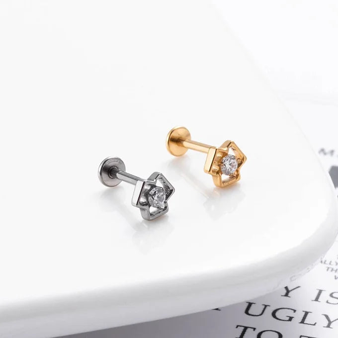 16G Cartilage Titanium Earrings - Hypoallergenic Windmill Flower Stud Earrings for Women | HSPJ545 | Perfect for Daily Wear, Parties & Special Occasions