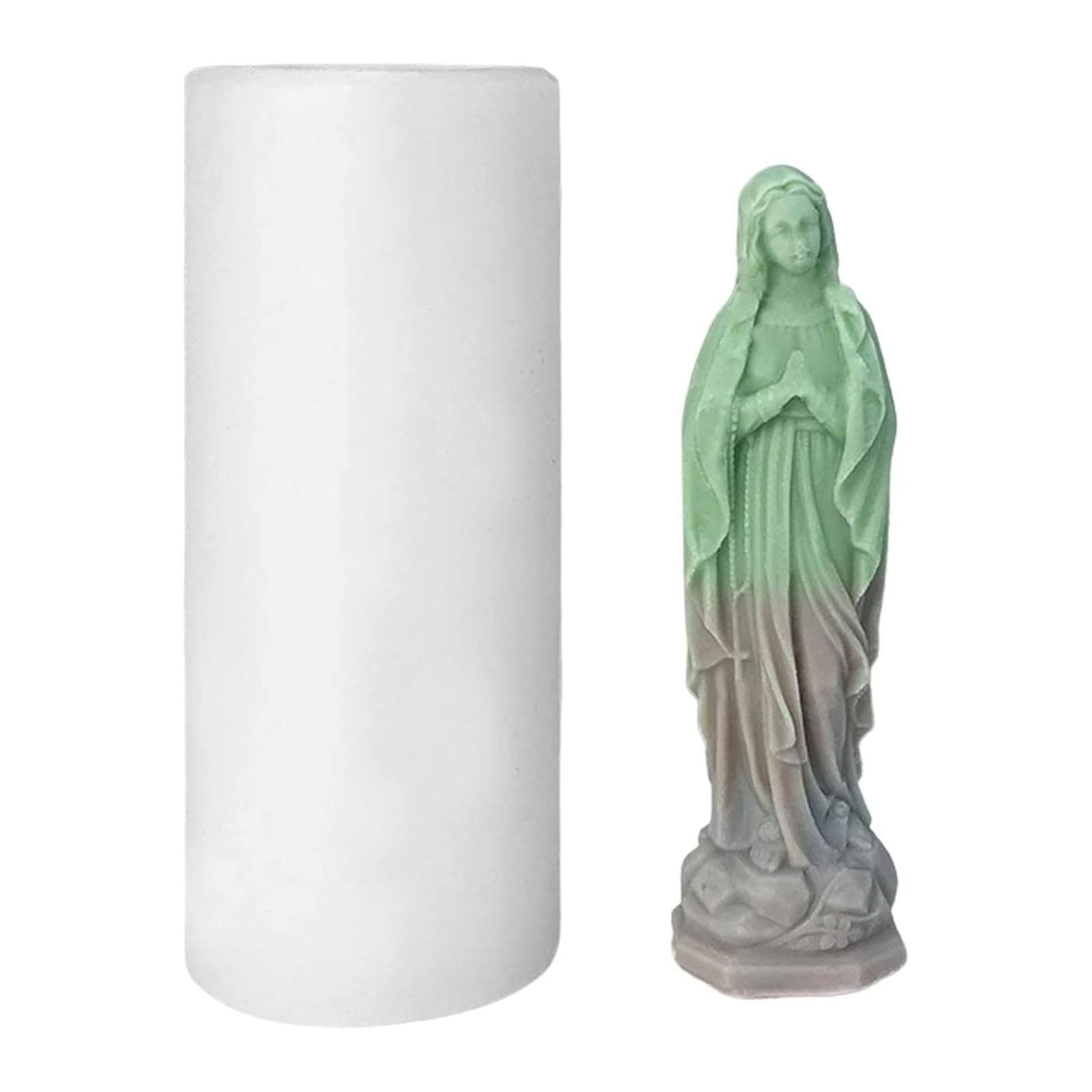 3D Virgin Mary Silicone Candle Mold - DIY Goddess Sculpture Mold for Handmade Candles, Soap, Plaster Statues - Durable & Reusable for Aromatherapy, Home & Office Decor - Perfect for Religious Gifts, Meditation & Spiritual Spaces