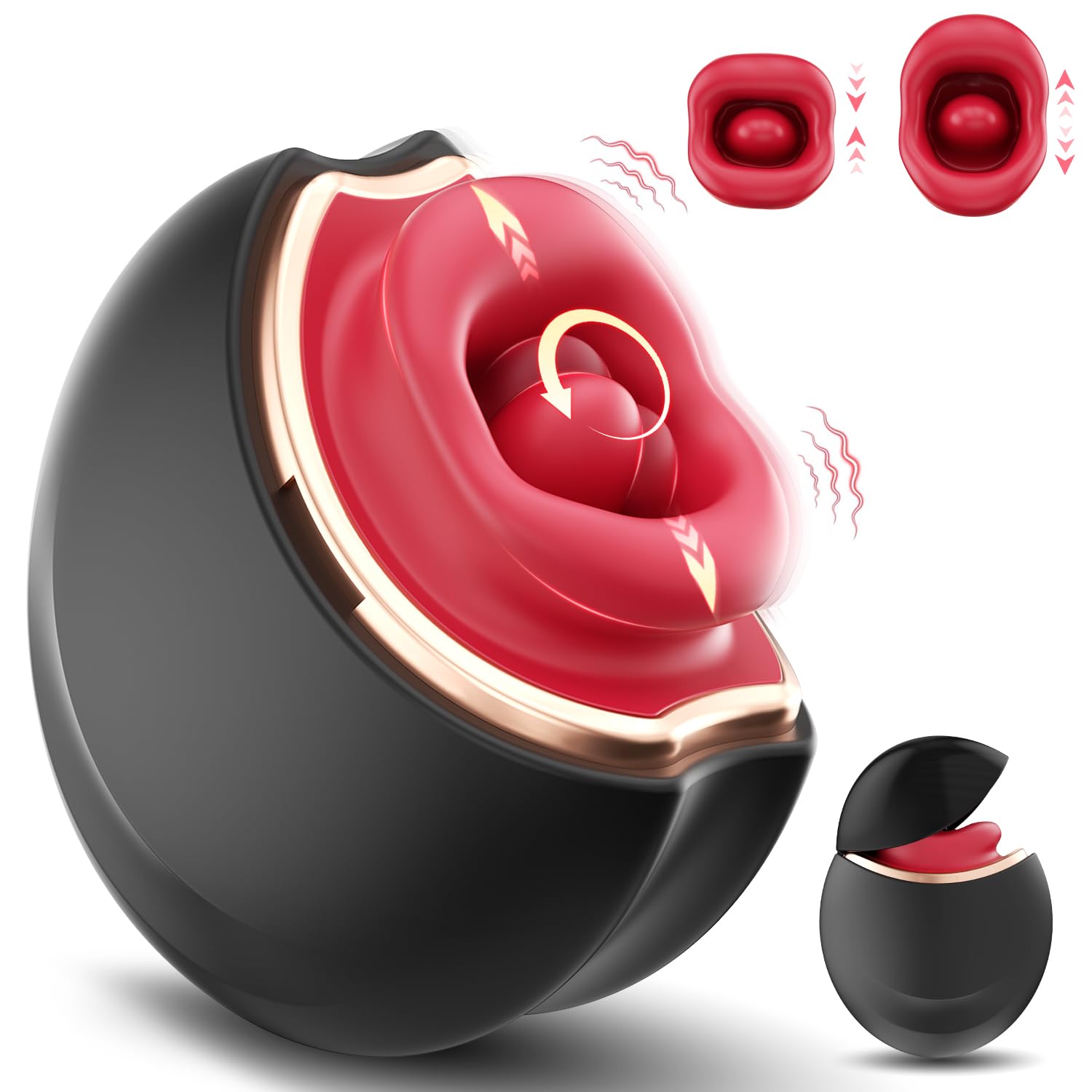 Best Women's Vibrator Sex Toy - 10 Tongue Licking & Biting Vibration Modes, Rose-Shaped Clitoral & Nipple Stimulator for Intimate Pleasure | Perfect for Solo Play, Couples & Sensual Massage