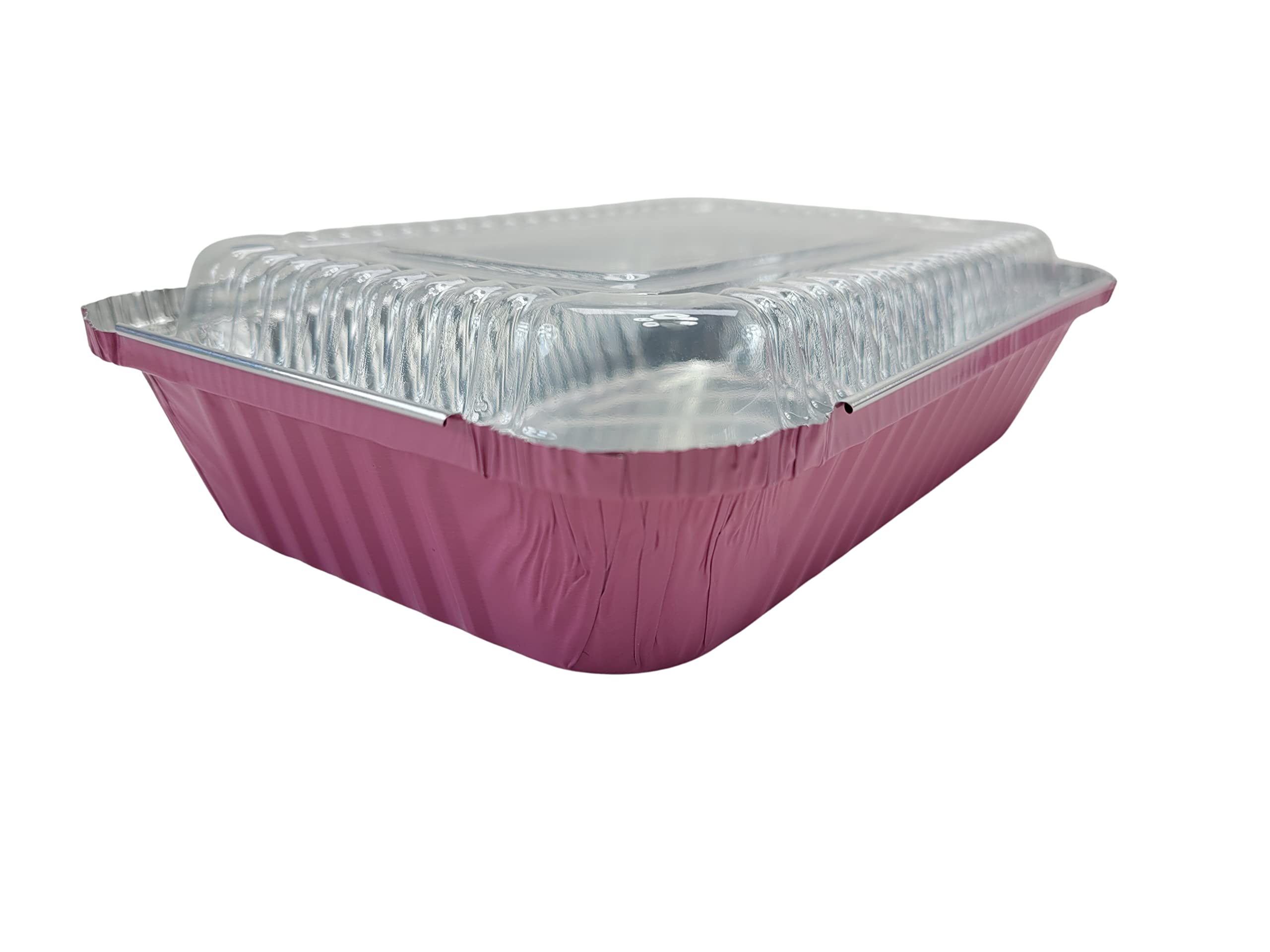 KitchenDance 1.5 LB Aluminum Foil Pans with Lids - Oblong Shallow Disposable Food Containers for Baking, Roasting & Meal Prep - Commercial & Home Kitchen Use - Freezer & Oven Safe Storage Pans for Parties, Catering & Leftovers (6417P)
