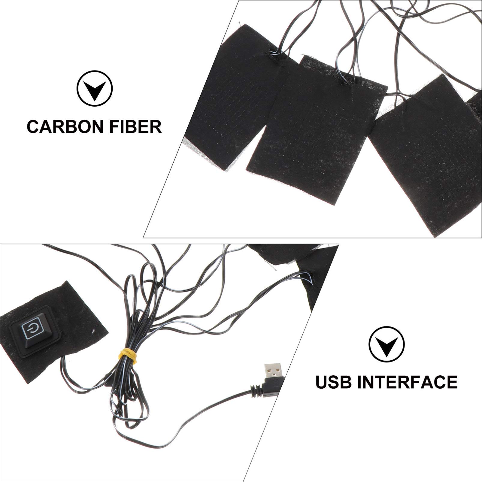 1 Piece USB Electric Heating Pad for Clothes - Winter Heated Vest & Clothing Warmer with Carbon Fiber Technology - Perfect for Outdoor Activities, Camping, and Cold Weather Wear