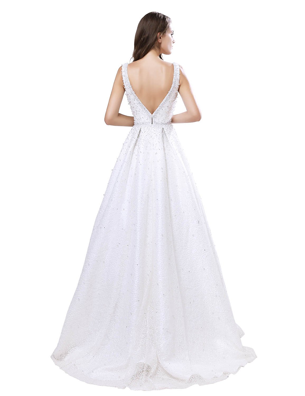 Sarahbridal Women's Elegant Long Beaded Pearls Prom Evening Dress 2022 - Perfect for Wedding, Party & Ball Gown Occasions