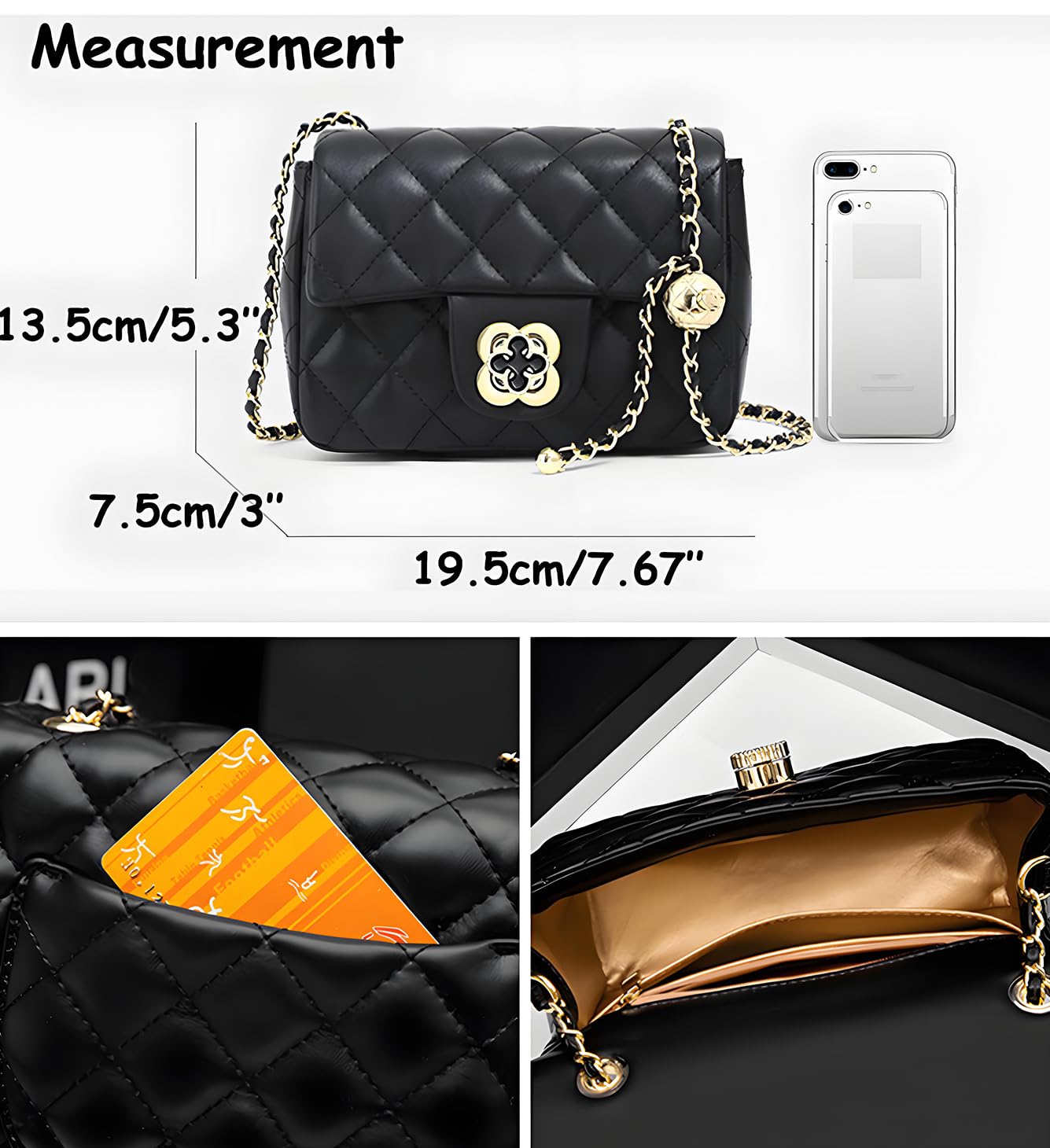 YXBQueen Quilted Leather Handbag for Women - Stylish Designer Crossbody Bag & Purse - Perfect for Work, Travel and Everyday Use