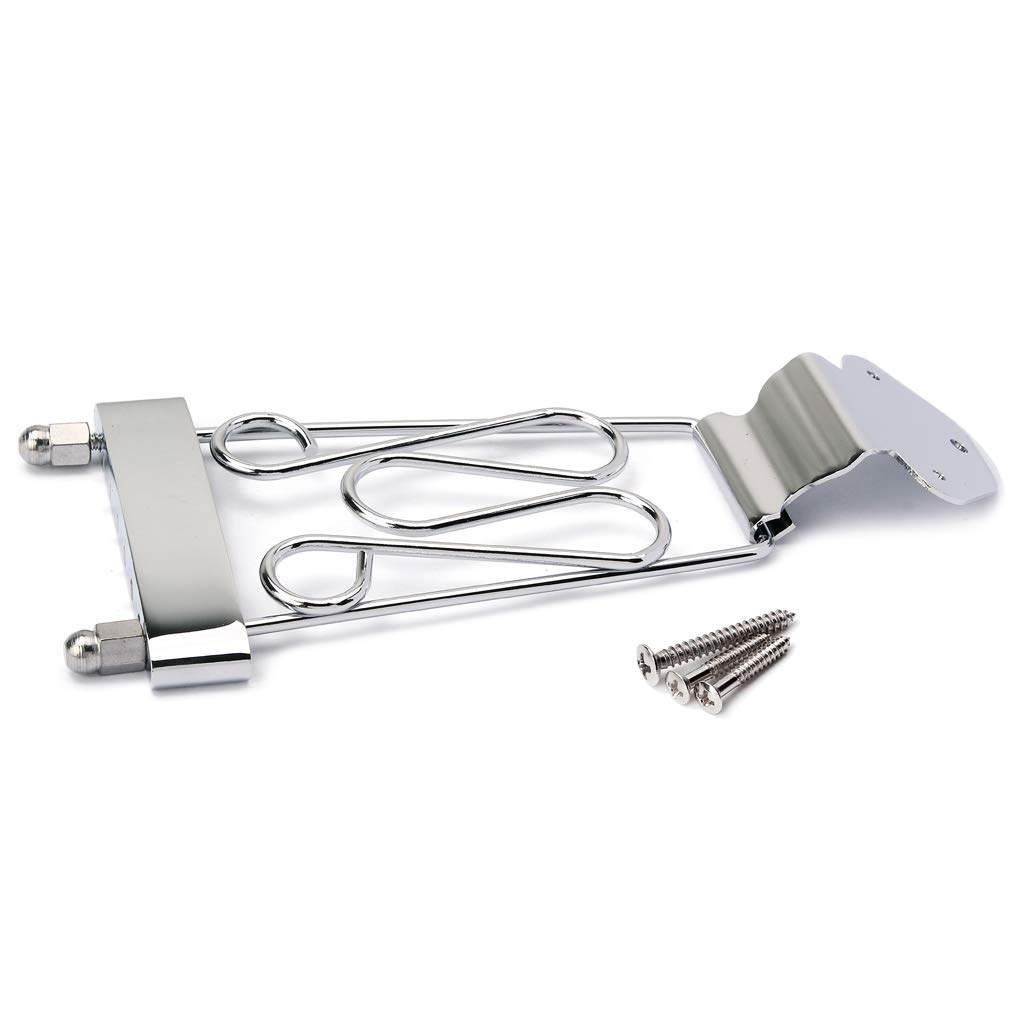 Alnicov 6-String Electric Guitar Tailpiece with Wired Frame - Chrome Hollow/Semi-Hollow Body Replacement Part for Jazz & Blues Performances