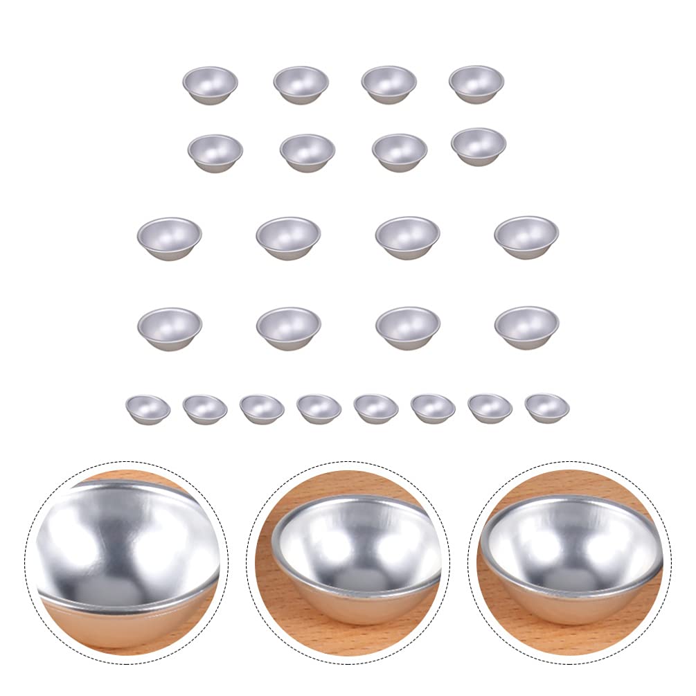 EXCEART 24pcs Aluminum Alloy Hemisphere Mold Set - Mini Cake Pans, Candle Molds, Cookie Cutters & 3D Bread Bakeware for Baking, Chocolate, Ice & DIY Crafts - Perfect for Birthday Parties, Wedding Desserts & Home Baking