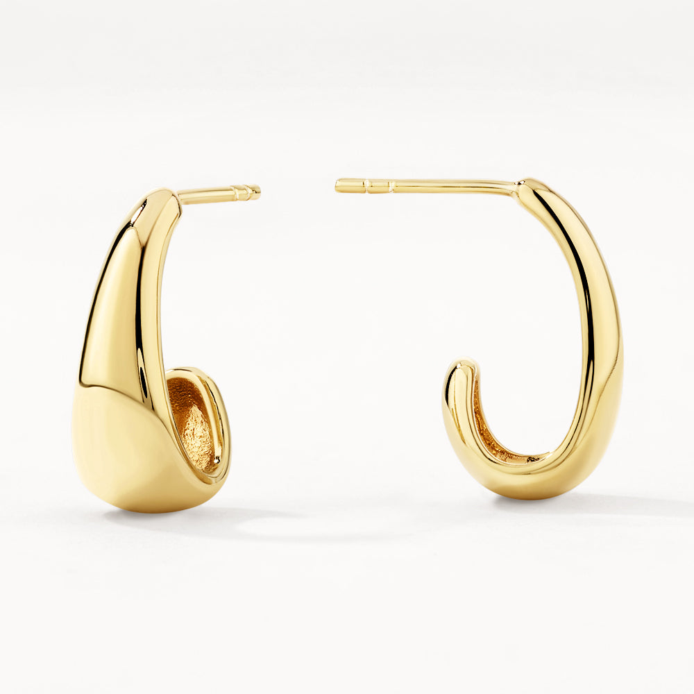 Gold Dome Hoop Stud Earrings for Women - Elegant Minimalist Jewelry for Everyday Wear, Parties & Gifts