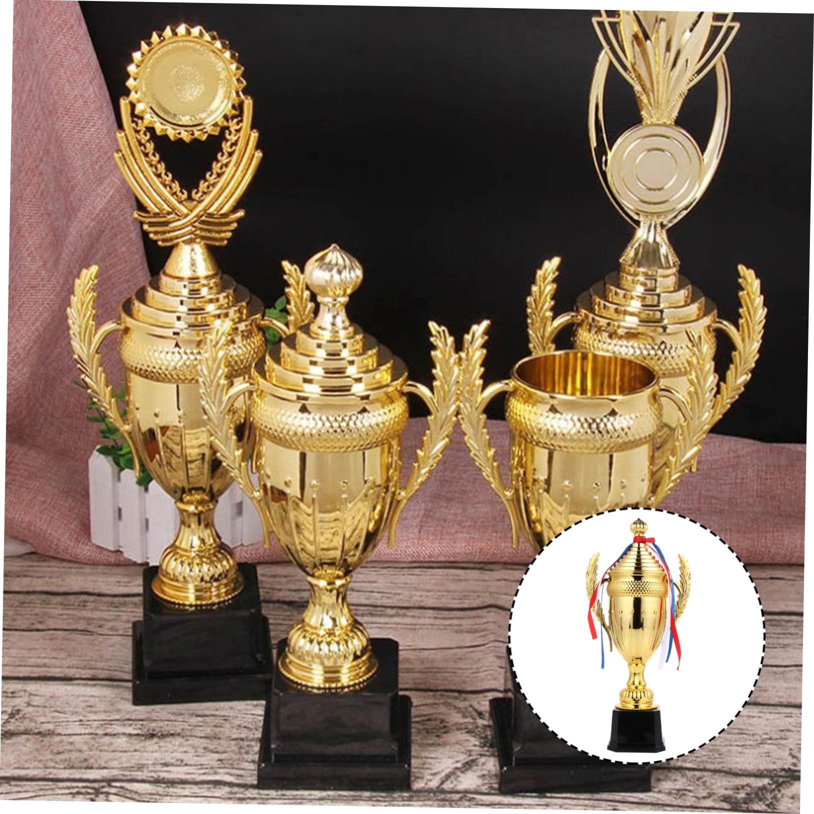 WESIEVYA Mini Gold Plastic Trophy Award - Reusable Winner Prize for Football Soccer Sports, Kids Party Favors, Team Recognition & Achievement Awards - Perfect for Tournaments, School Events & Office Incentives