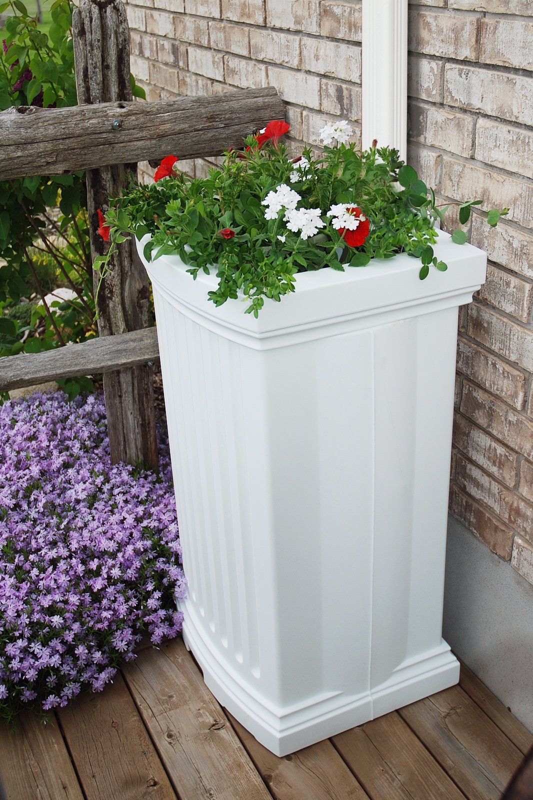 Mayne Madison Rain Barrel - 35 Gallon Water Collection System - White (9.5