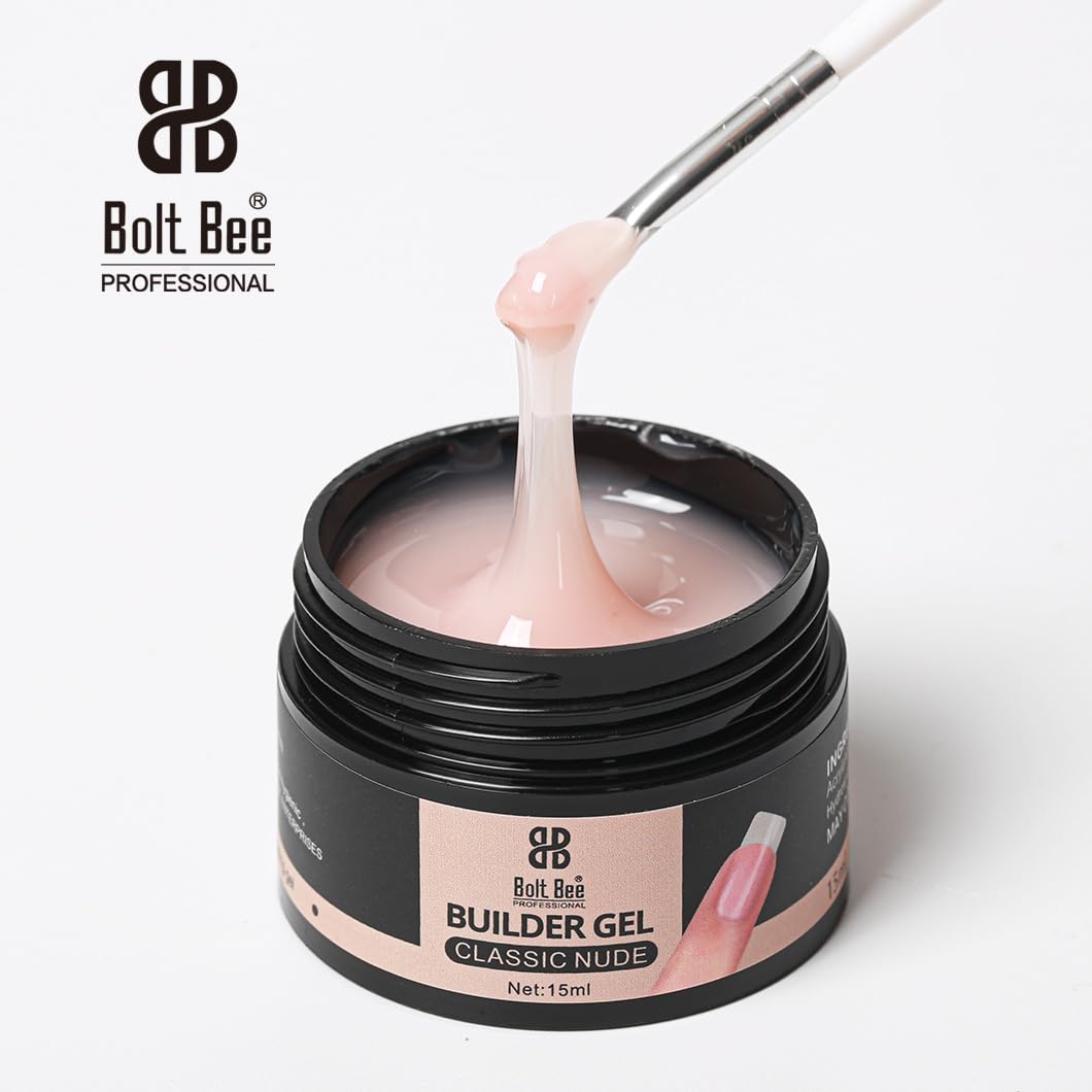 BOLT BE UV/LED Hard Builder Gel for Nail Extensions & Strengthening - Sculpting Color Gel Polish (4 Colors) - Perfect for Salon Professionals & DIY Nail Art at Home