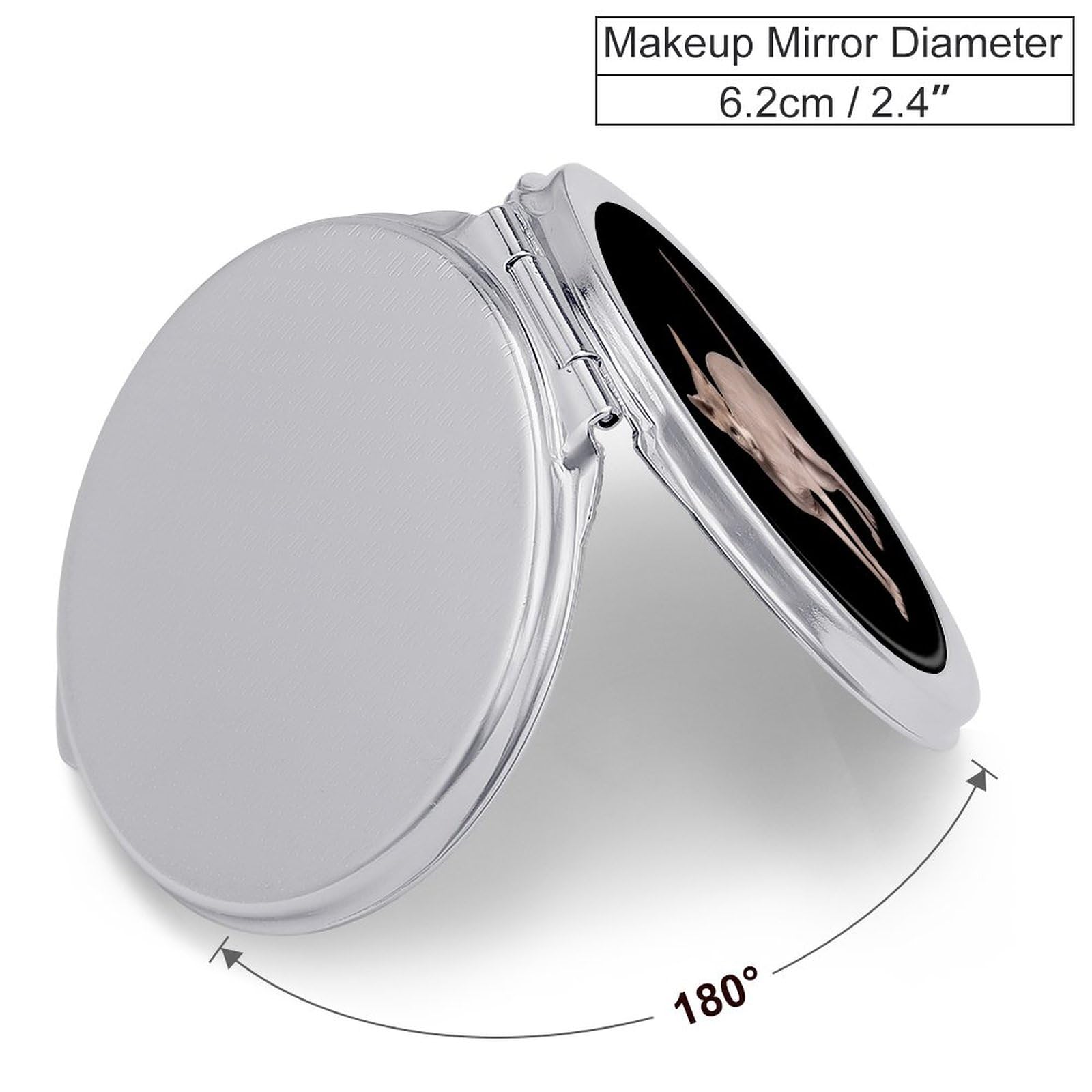 Portable Folding Compact Mirror for Travel - Double-Sided Magnification Makeup Mirror, Perfect for Sphynx Cat Lovers & On-the-Go Touch-Ups - Home, Office, and Purse Essential