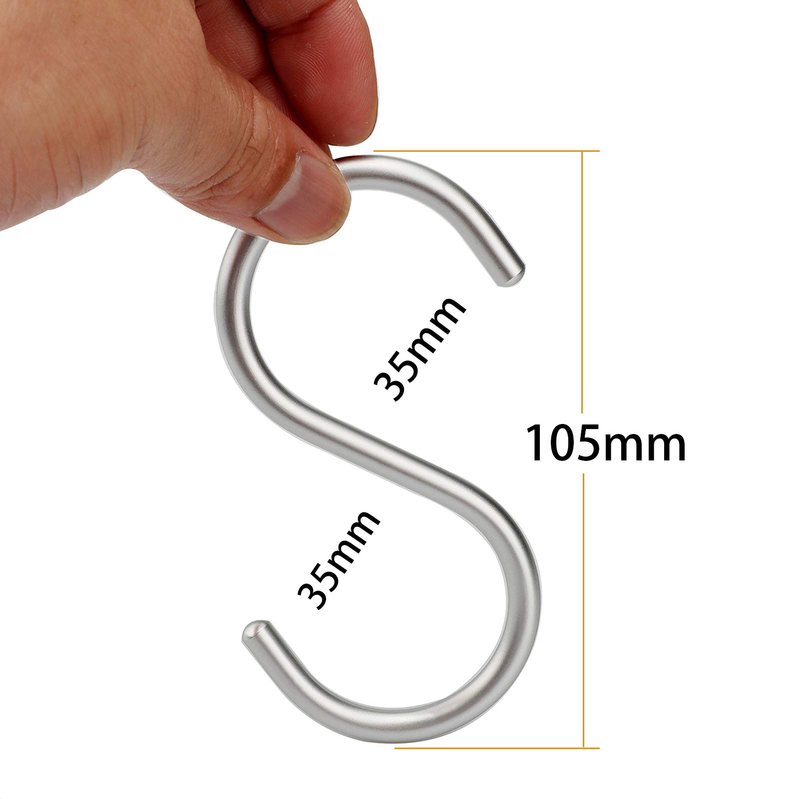Heavy Duty S-Shaped Hooks - 4 Pack Aluminum Alloy Closet Hooks for Bathroom, Workshop, Garage & Home Organization - Rustproof Metal Utility Hooks for Hanging Coats, Towels, Tools & More